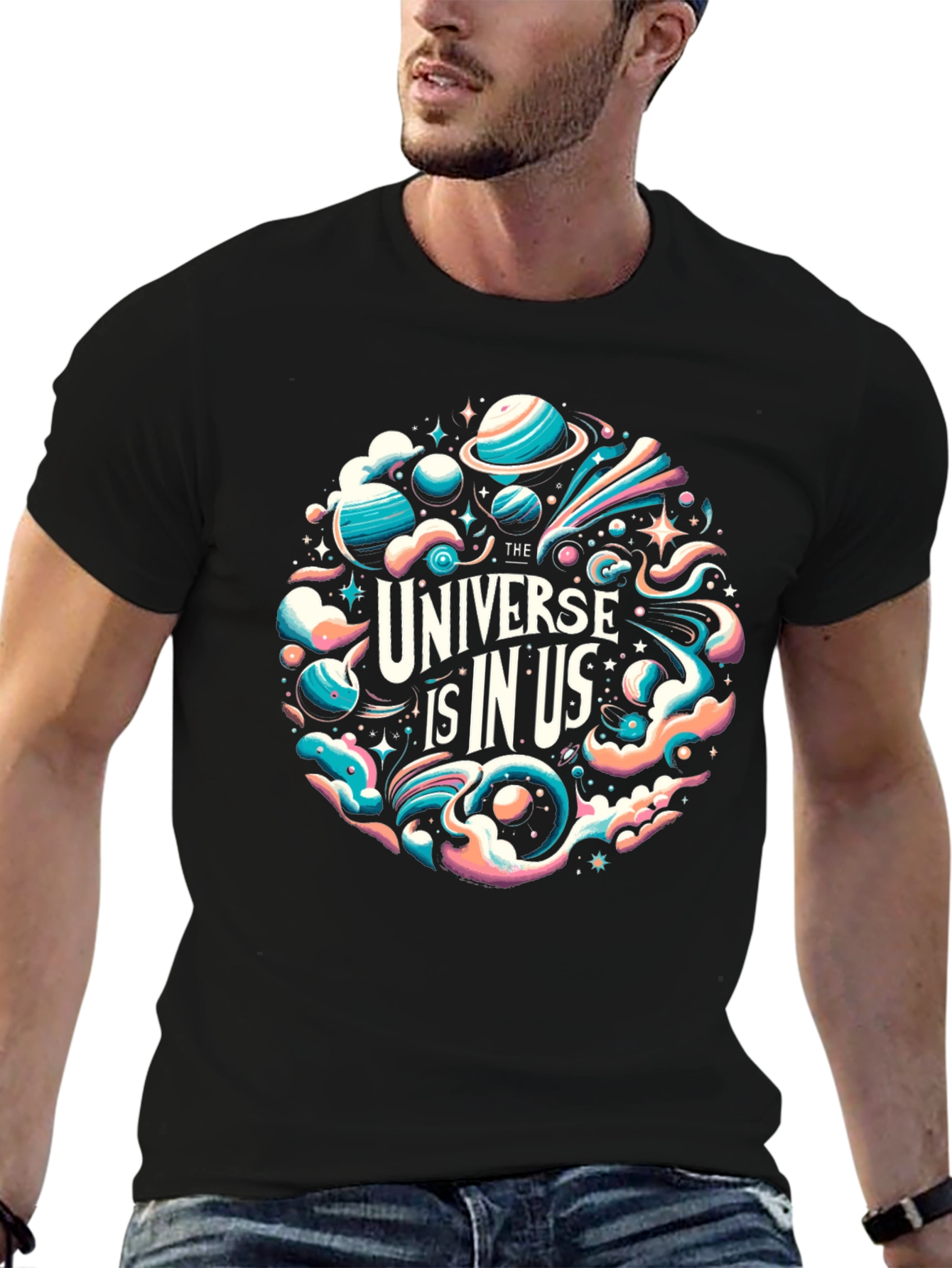 Black Universe Is In Us Graphic Tee view 6