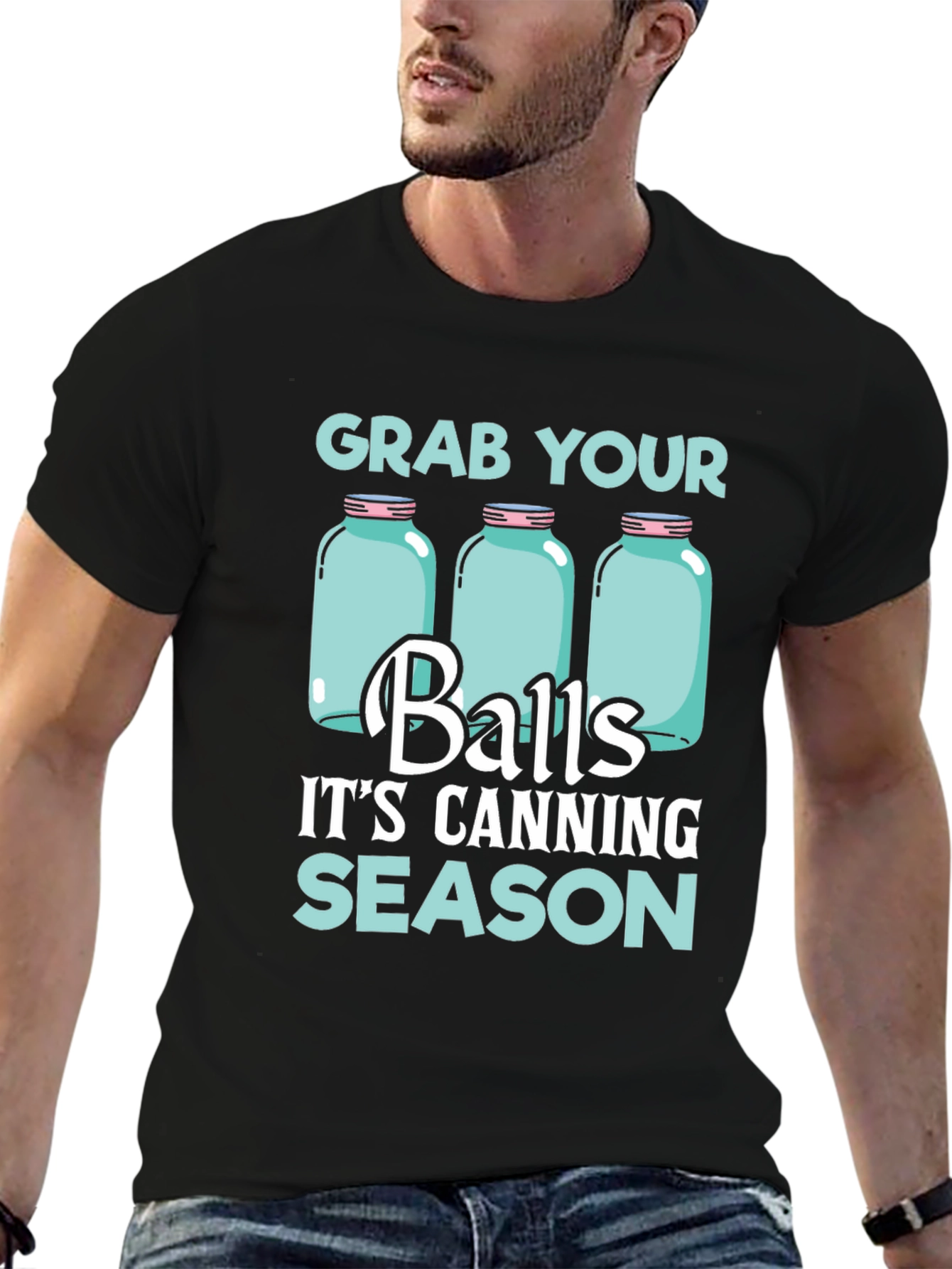 Black Grab Your Balls It's Canning Season T-Shirt view 6