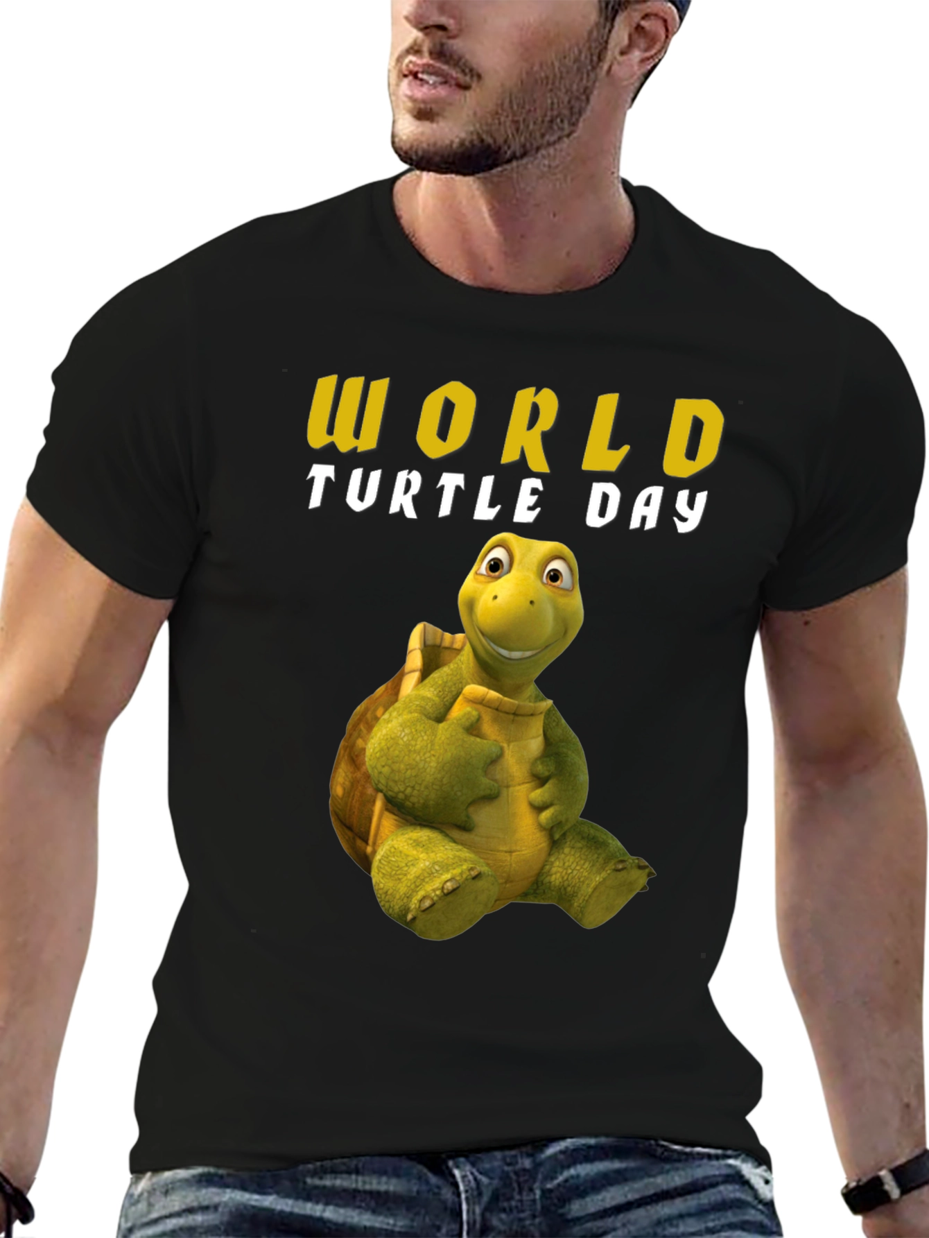 Black World Turtle Day T-Shirt view 6