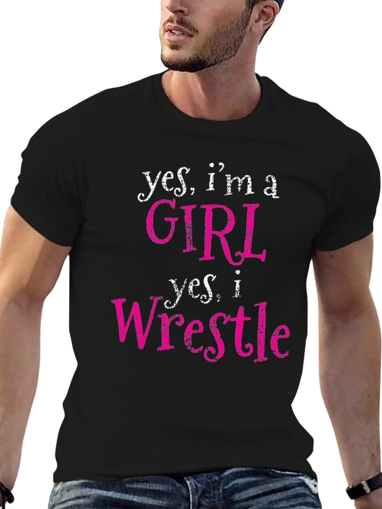 Girl Wrestler Graphic Tee - Yes, I'm A Girl! Women's Wrestling Shirt - 6