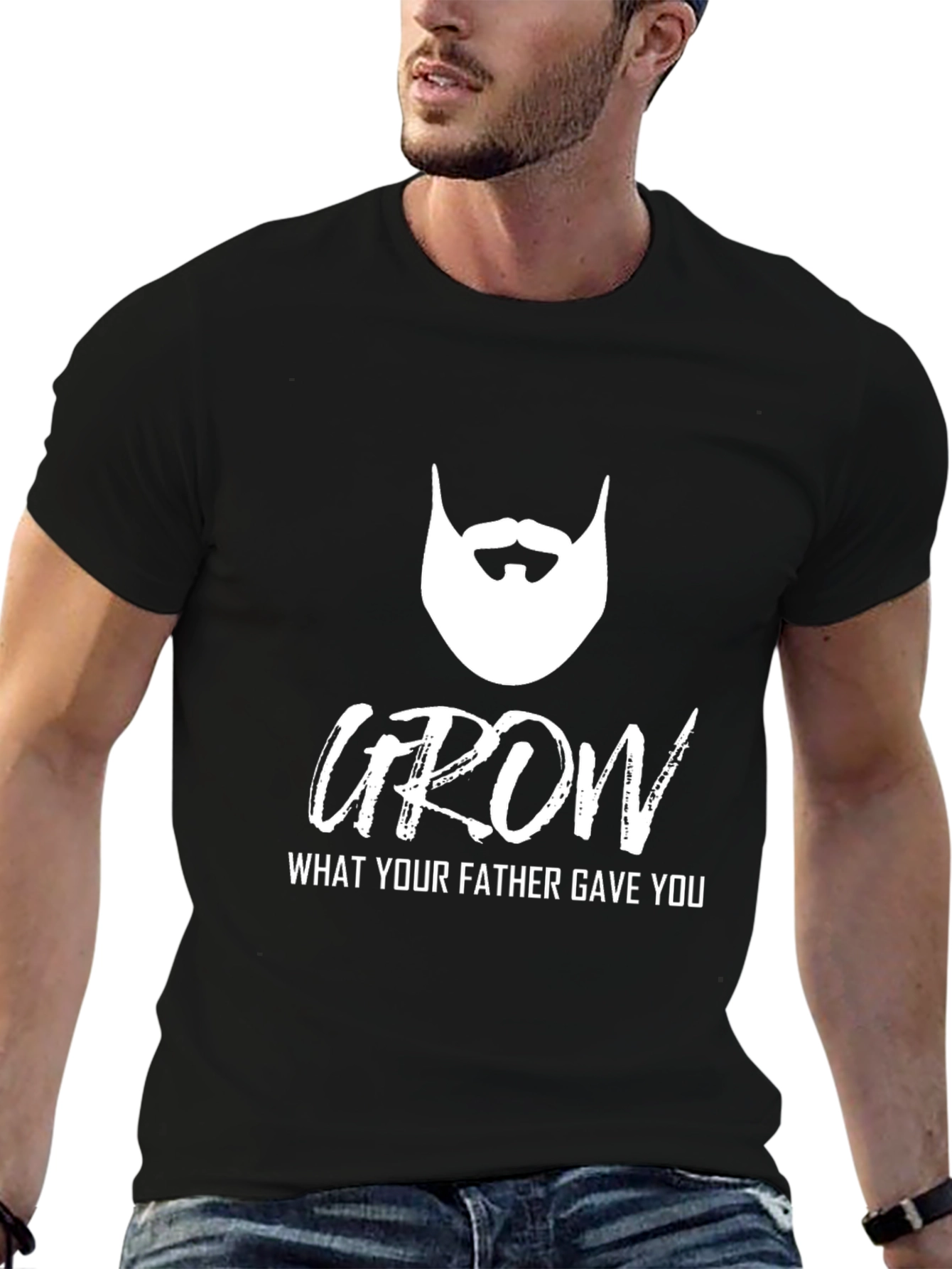 Black Grow What Your Father Gave You T-Shirt view 6