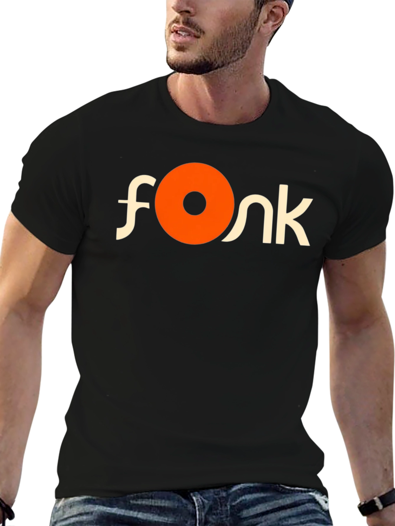 Black Fonky T-Shirt - Retro Style Graphic Tee view 6