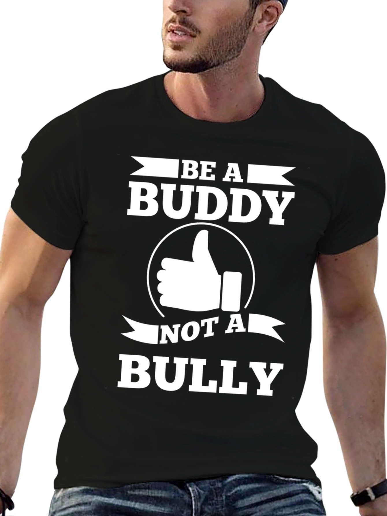 Black Be A Buddy T-Shirt - Anti Bullying Tee view 6