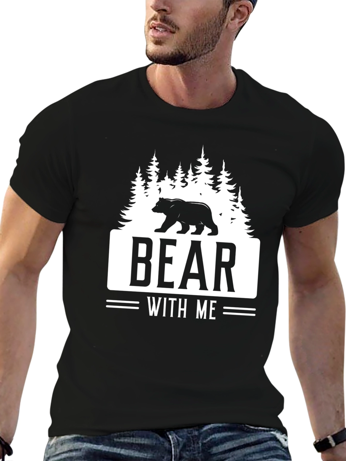 Black Bear With Me Graphic T-Shirt view 6