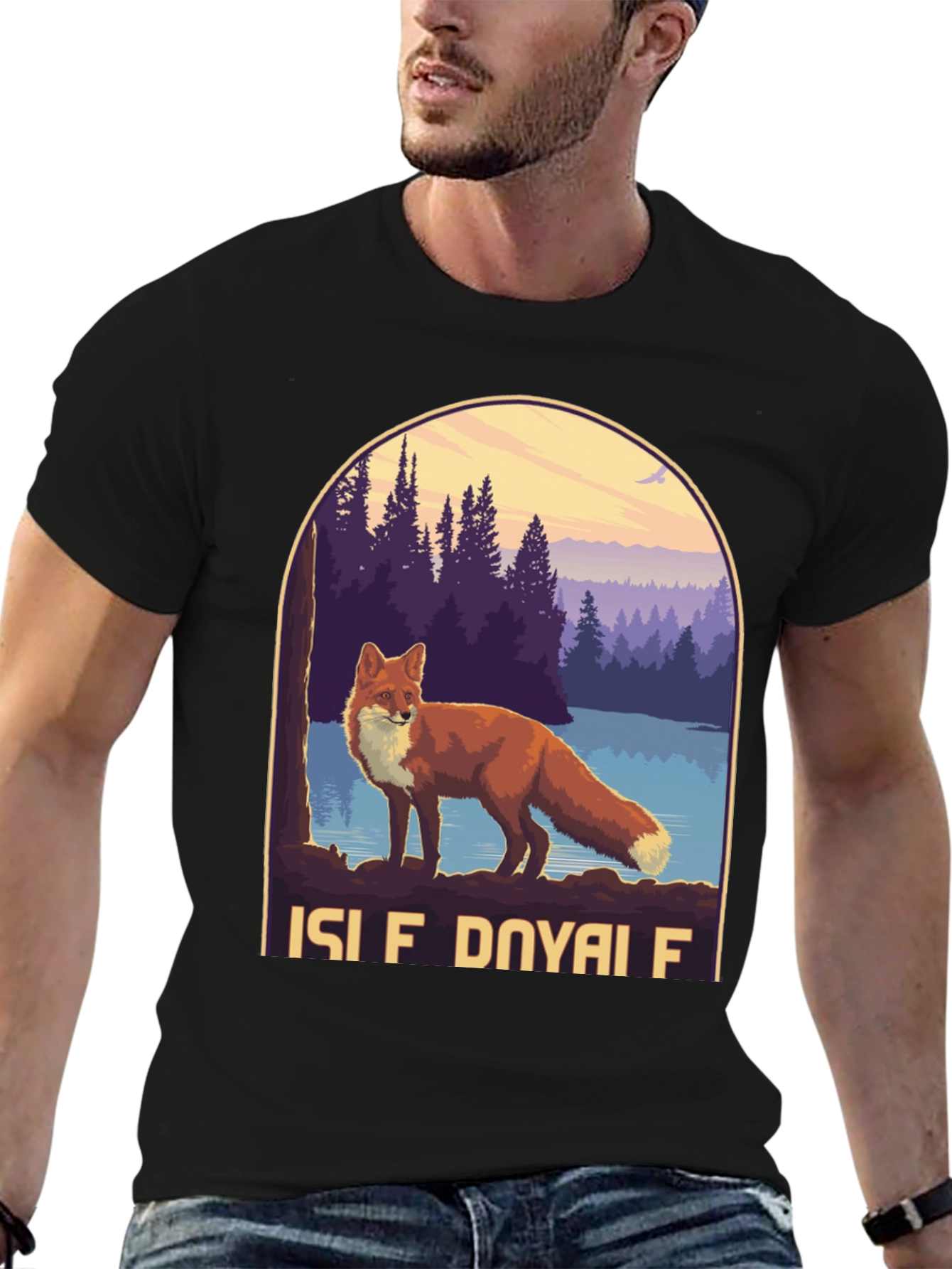 Black Isle Royale Fox Graphic T-Shirt view 6