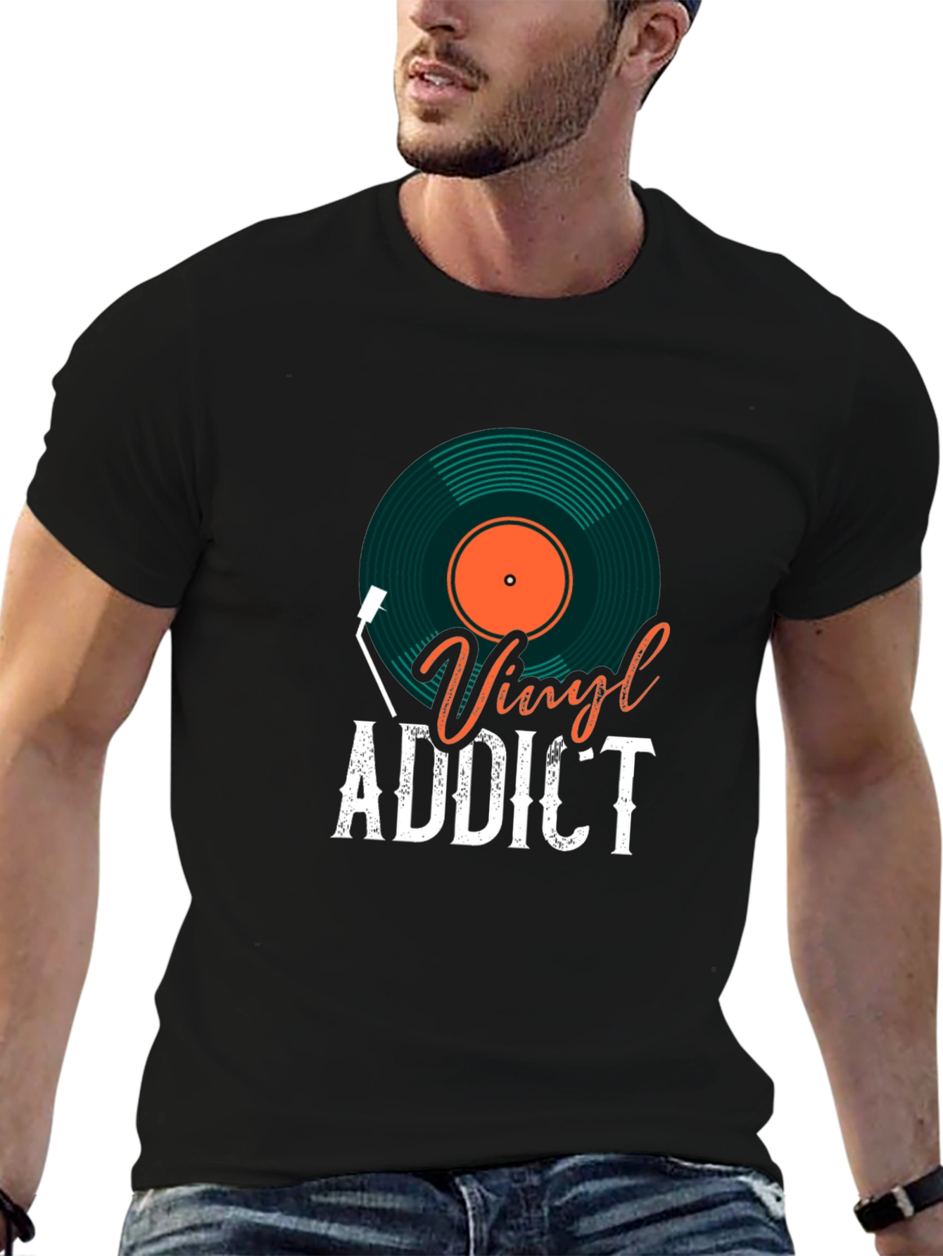 Black Vinyl Addict Graphic Tee view 6