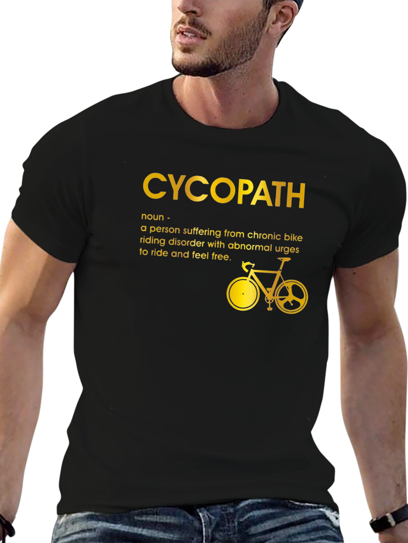 Black CycoPath Cycling T-Shirt - Bike Rider Novelty Tee view 6