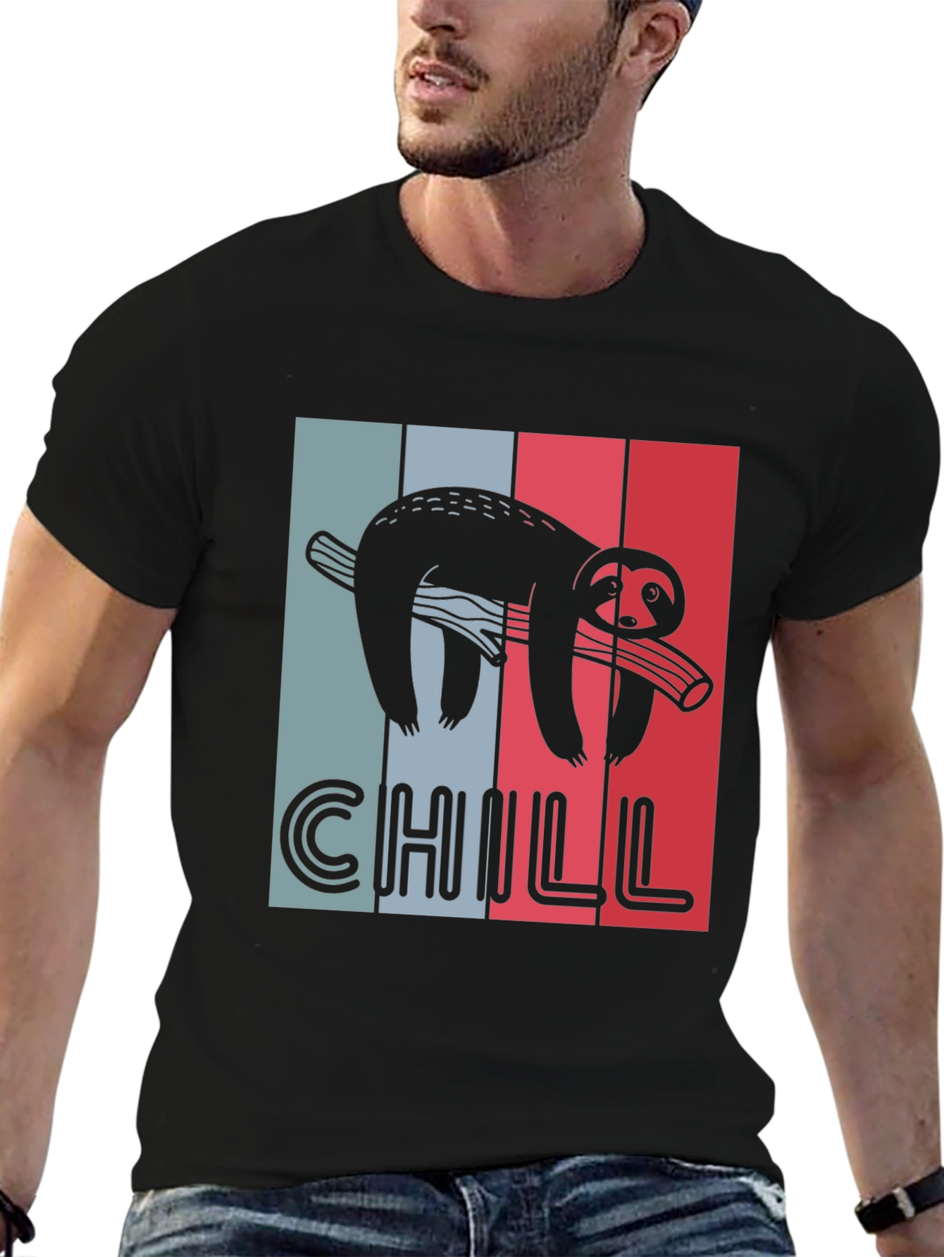 Black Chill Sloth Graphic Tee view 6