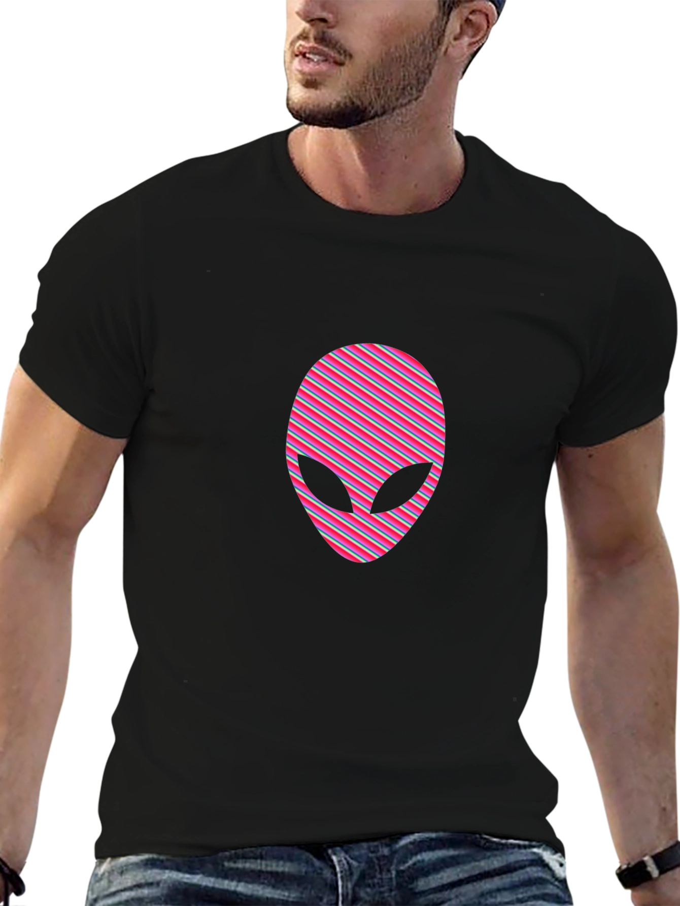 Retro Alien Graphic Tee - Black - 6