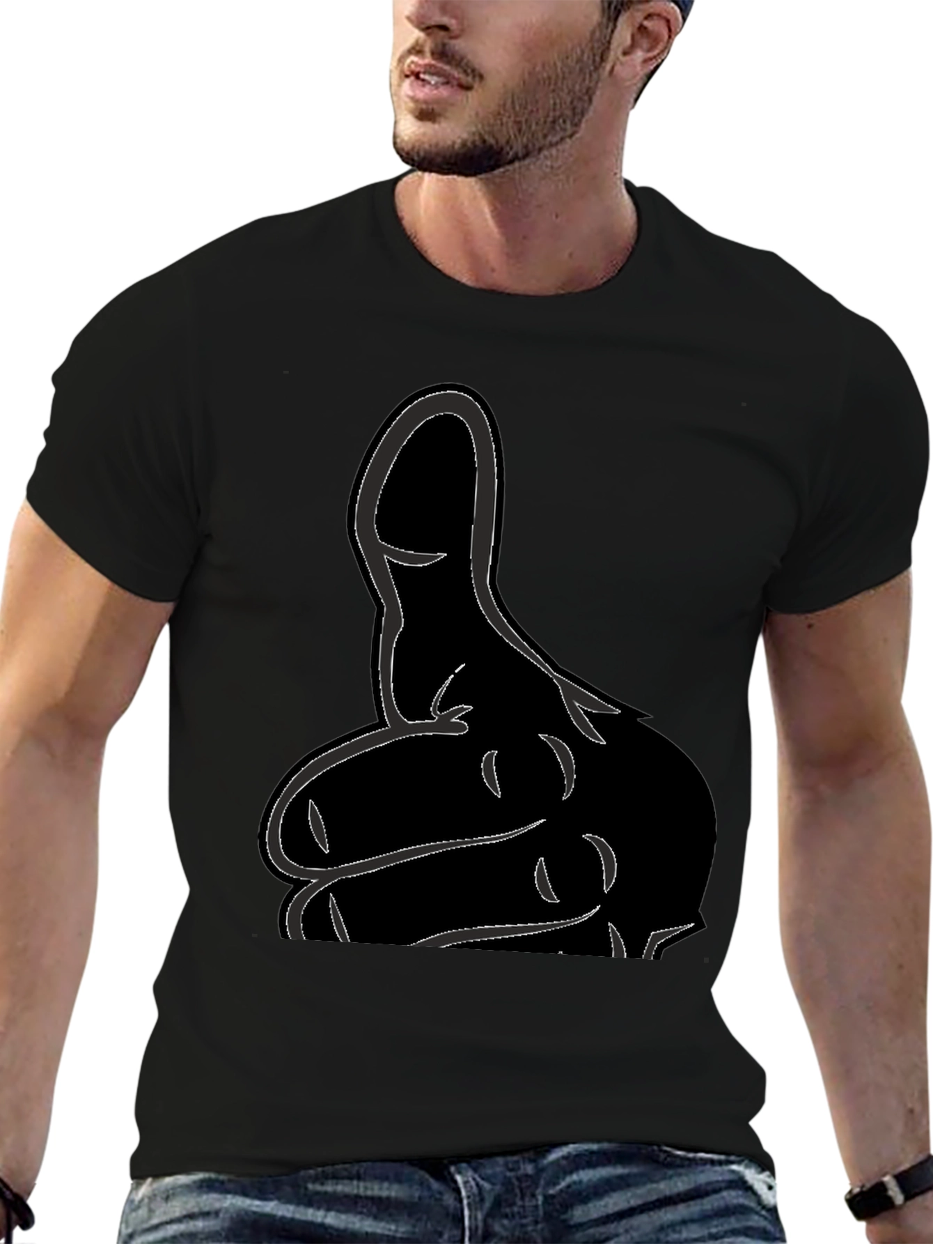 Black Modern Graphic T-Shirt view 6