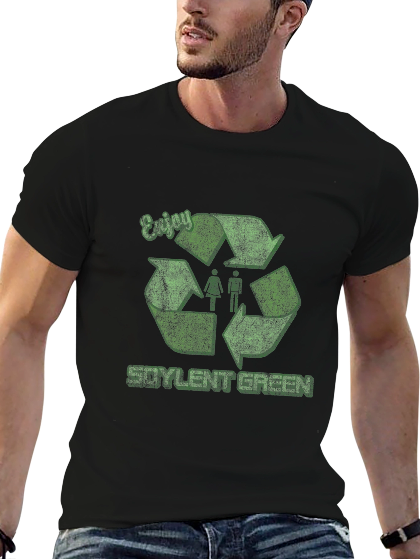 Black Soylent Green Recycle T-Shirt view 6