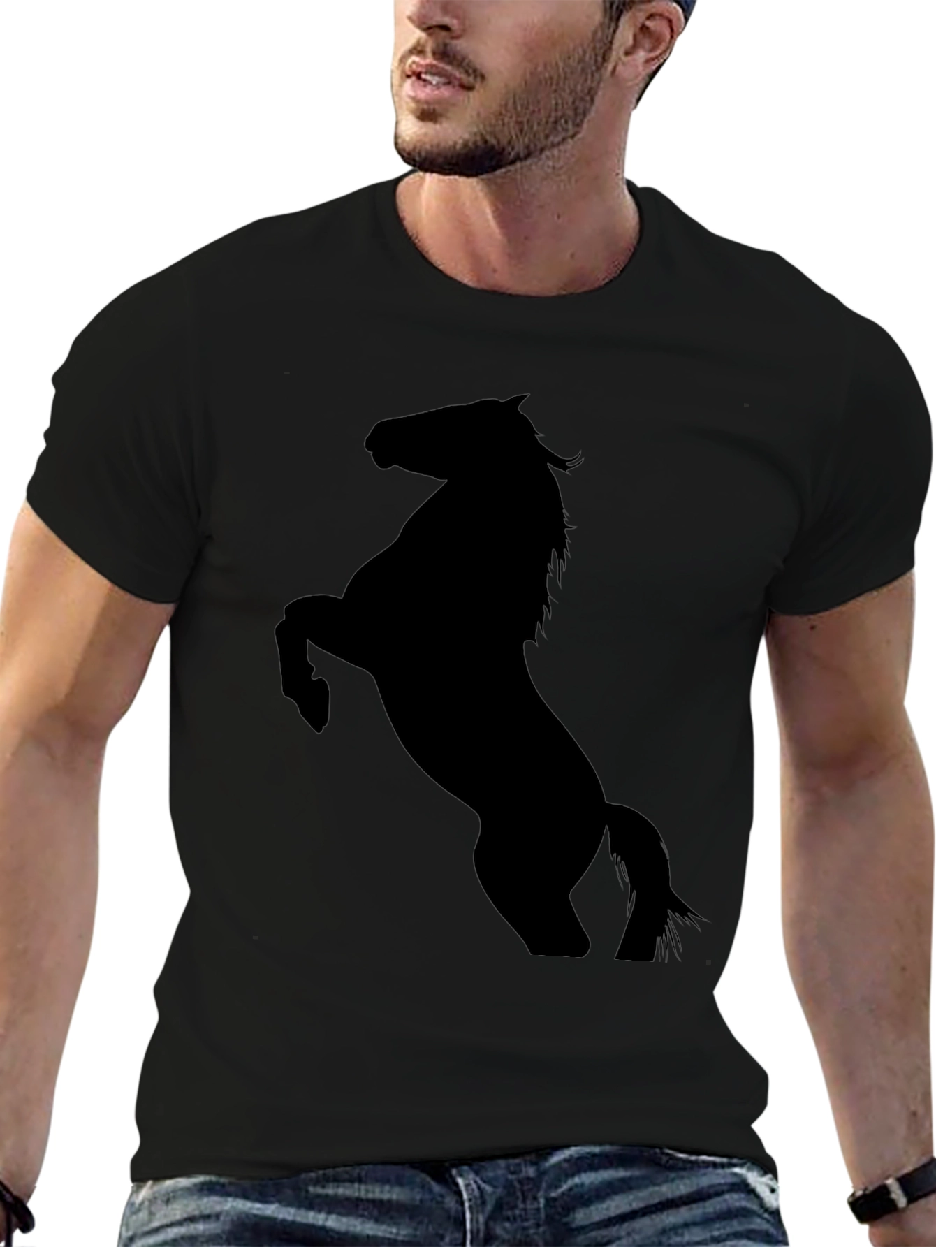Black Black Horse Silhouette Tee - Equestrian Style view 6