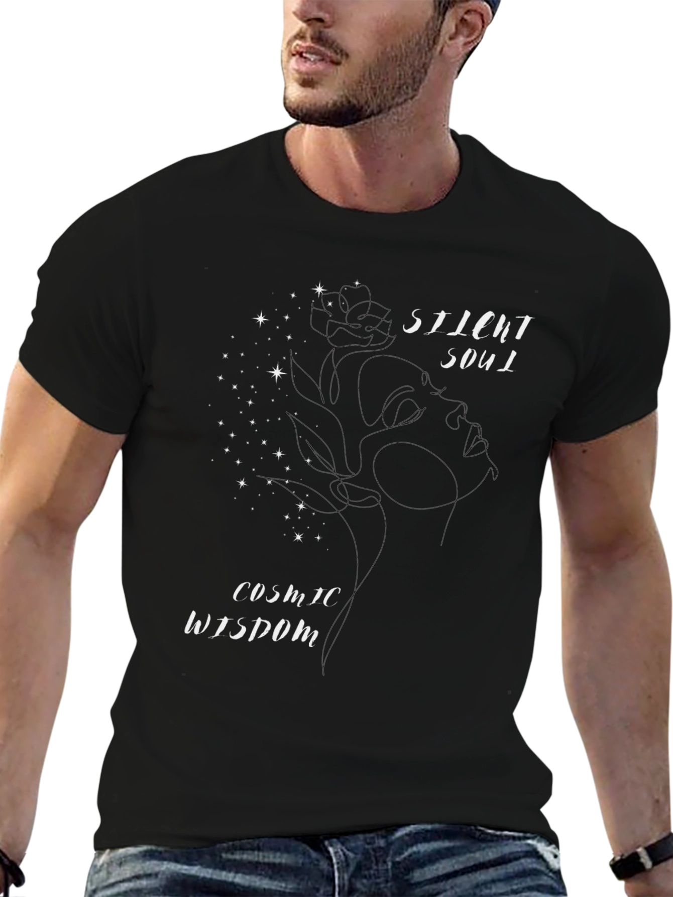 Black Cosmic Wisdom Graphic Tee view 6