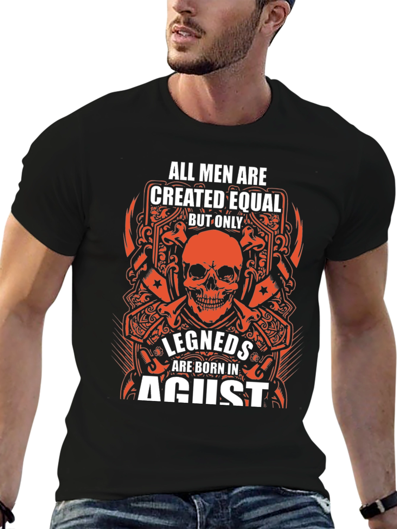 Black Legends Are Born in August T-Shirt view 6