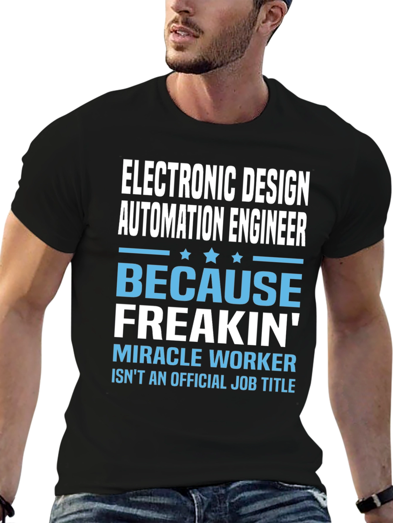 Black Electronic Design Automation Engineer Funny T-Shirt view 6