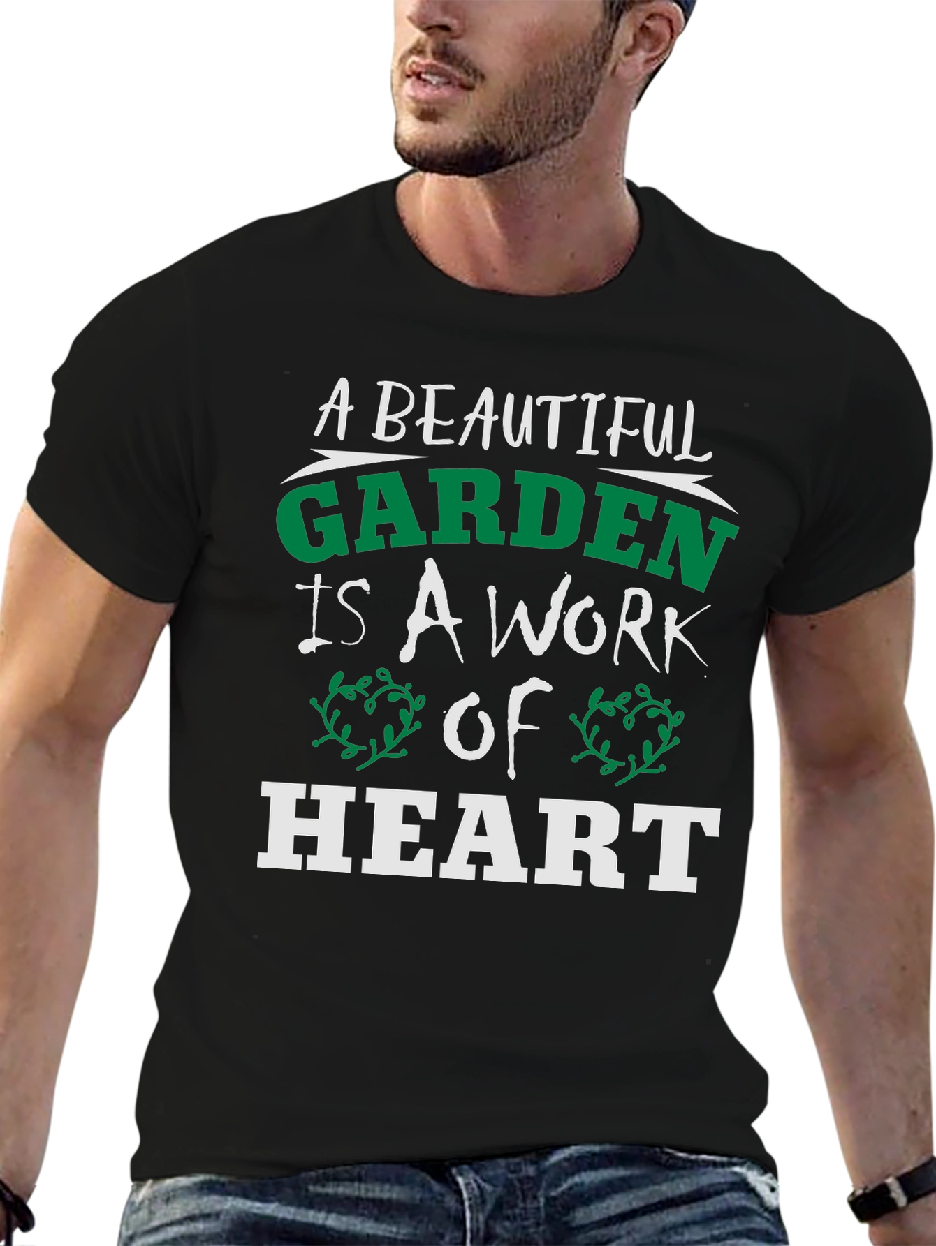 Black A Beautiful Garden Heart T-Shirt view 6