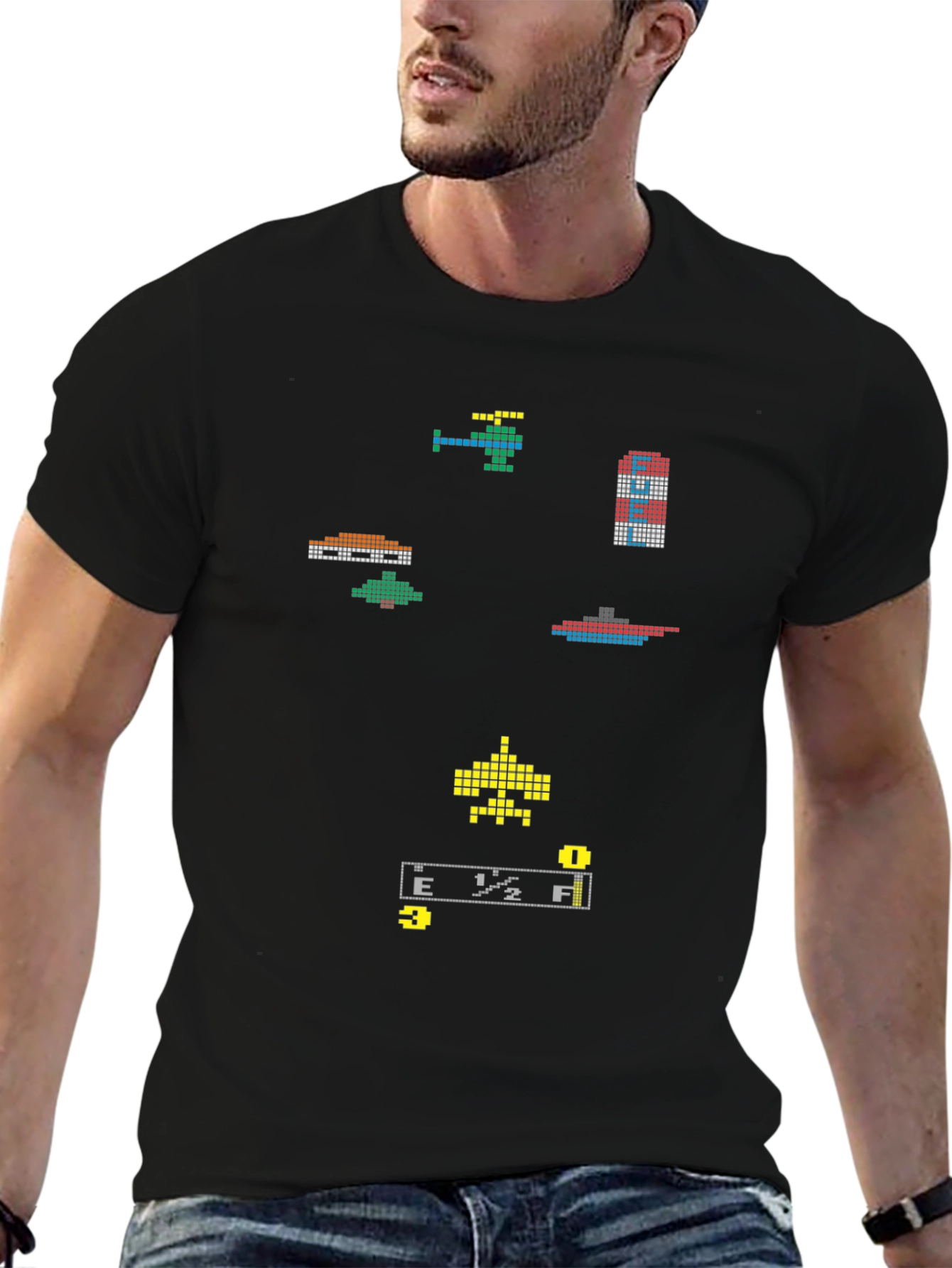 Black Retro Arcade T-Shirt - Pixelated 80s Gaming Tee view 6