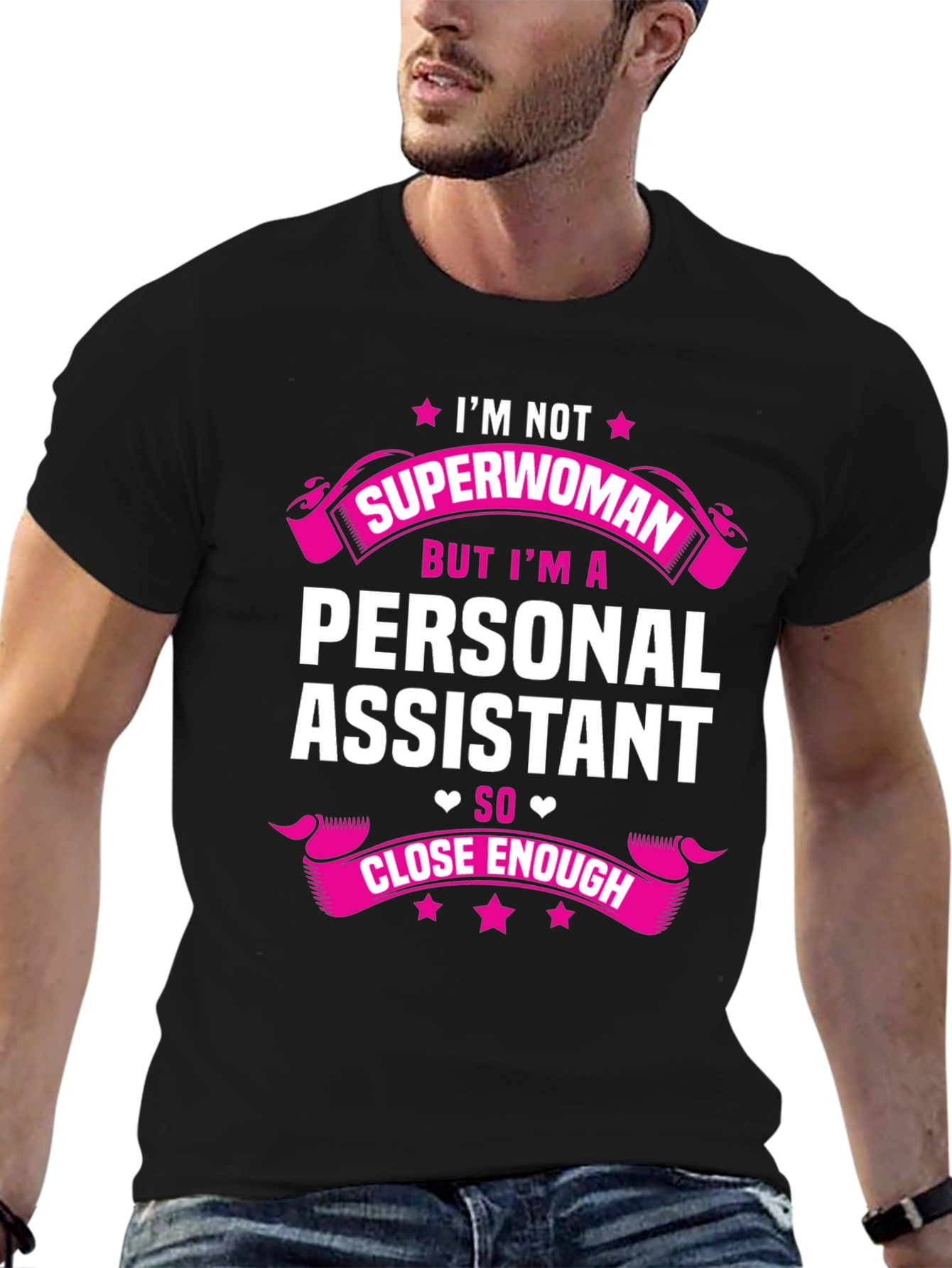 Black Personal Assistant T-Shirt - "I'm Not Superwoman" view 6