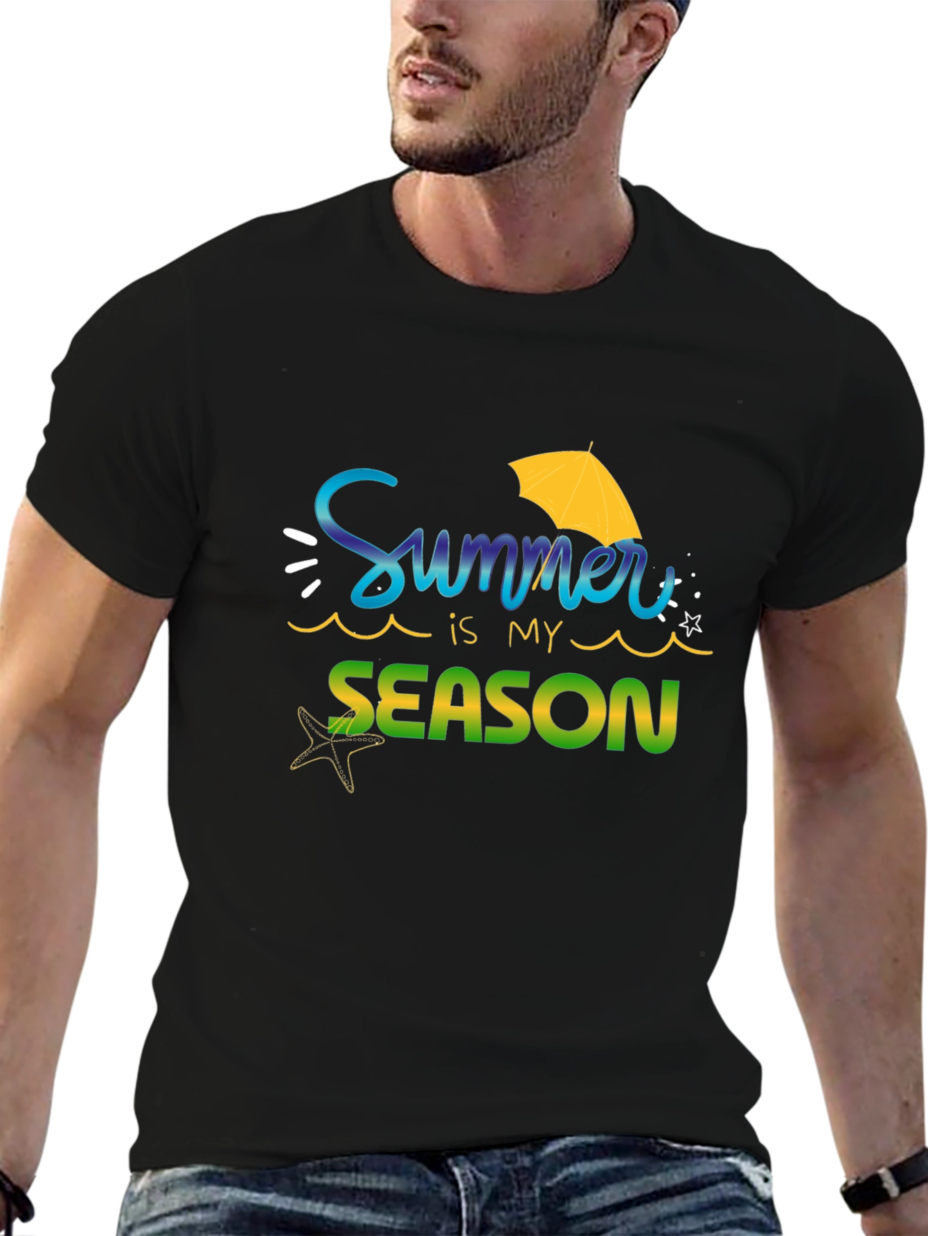 Black Summer is My Season Black T-Shirt view 6