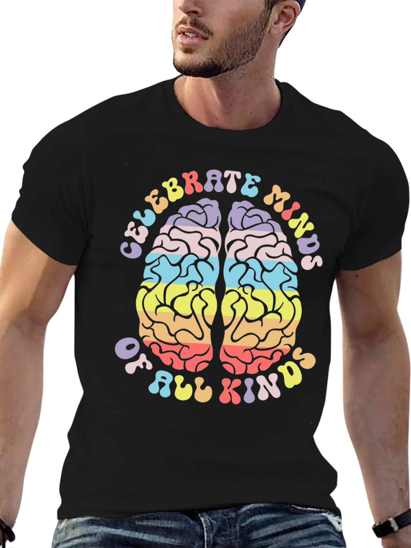 Black Celebrate Minds of All Kinds Graphic Tee view 6