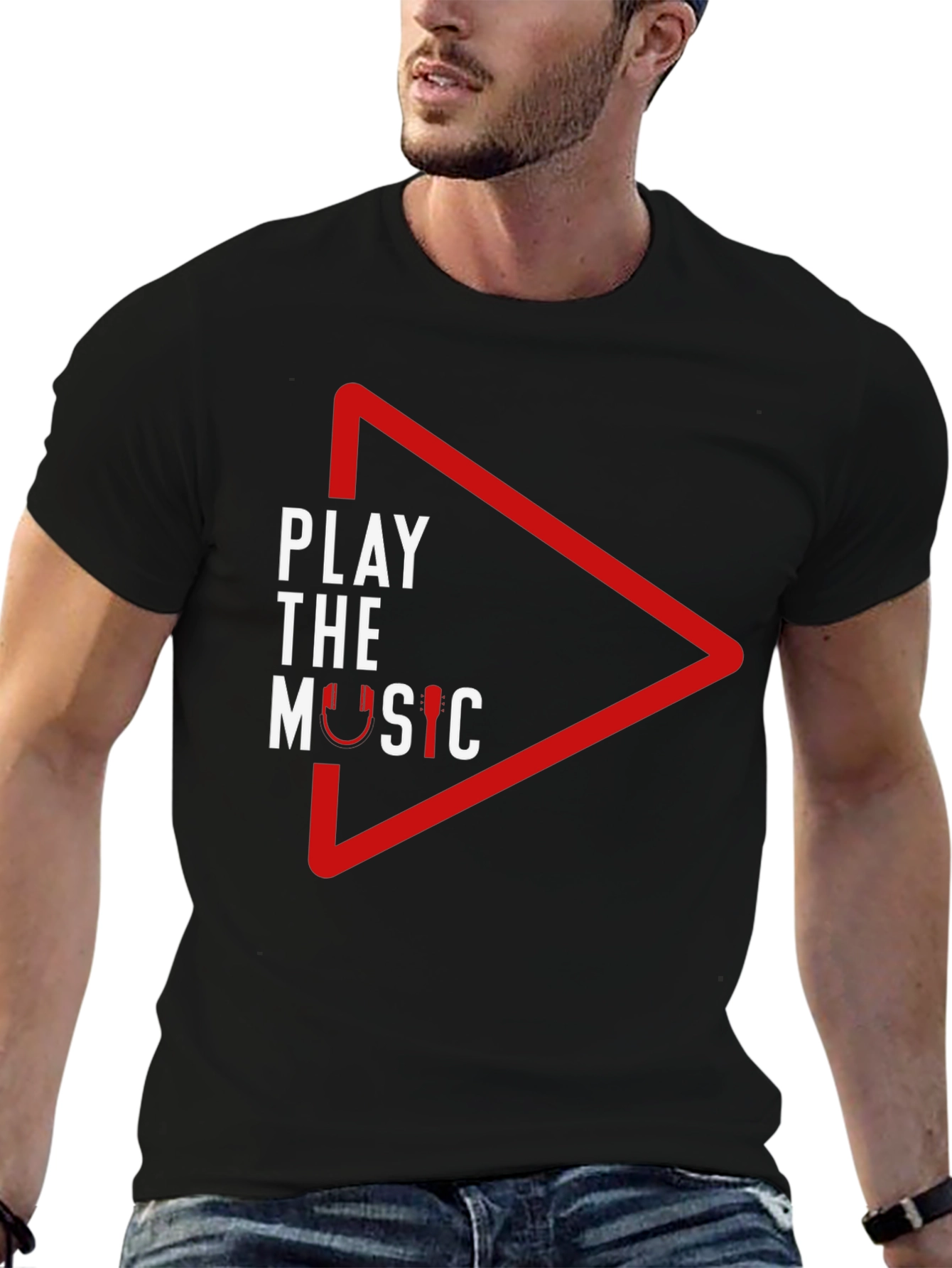 Black Play the Music Black Graphic Tee view 6