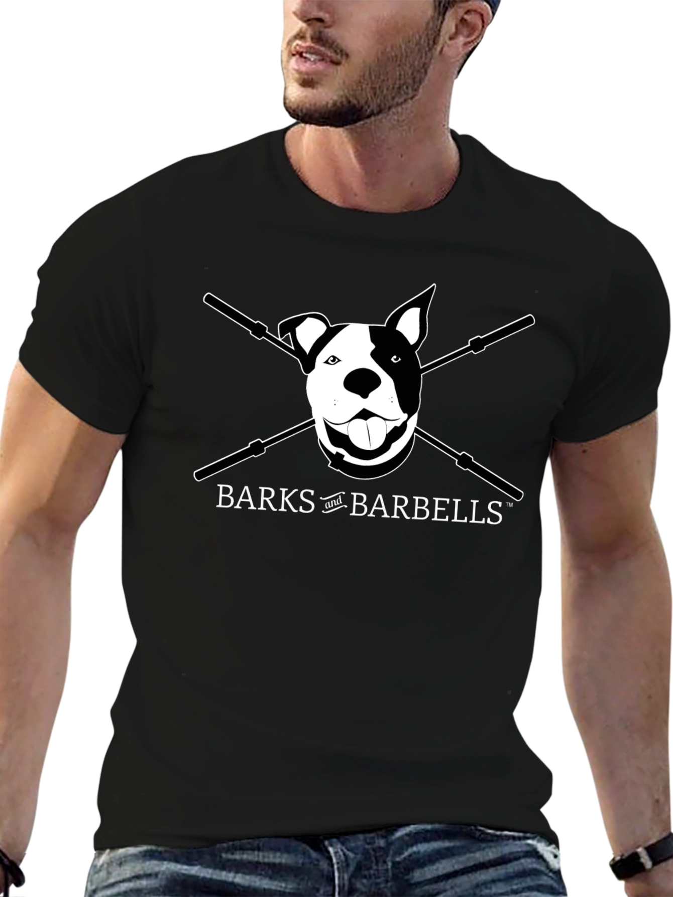 BARKS and BARBELLS Dog T-Shirt - Black - 6