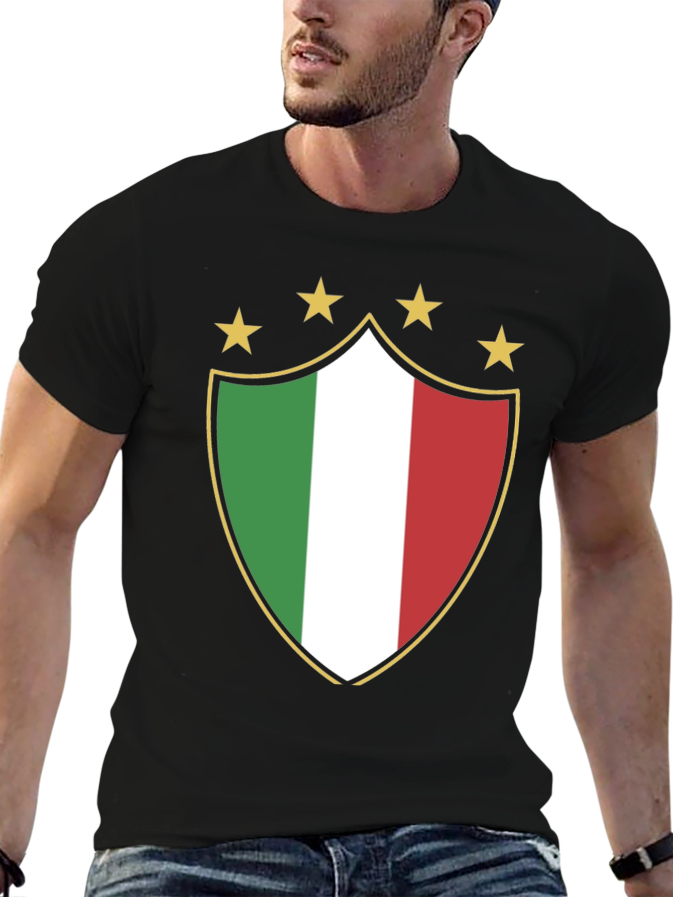 Black Italy Shield Star Graphic Tee view 6