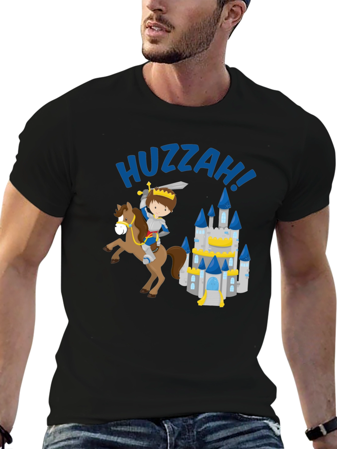 Black Huzzah Knight & Castle Graphic Tee view 6