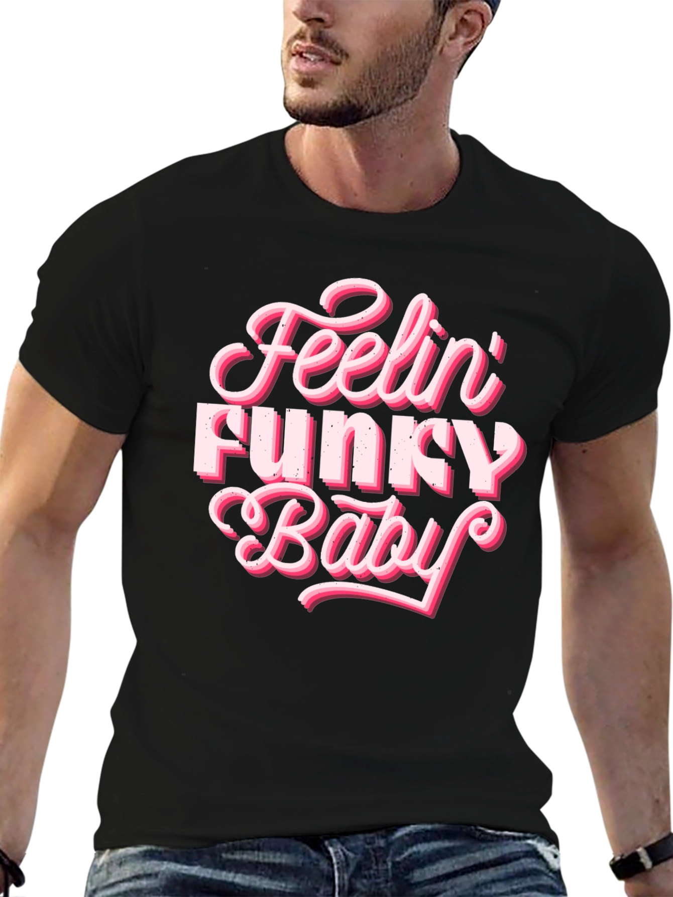 Black Feelin' Funky Baby T-Shirt - Retro Style Graphic Tee view 6