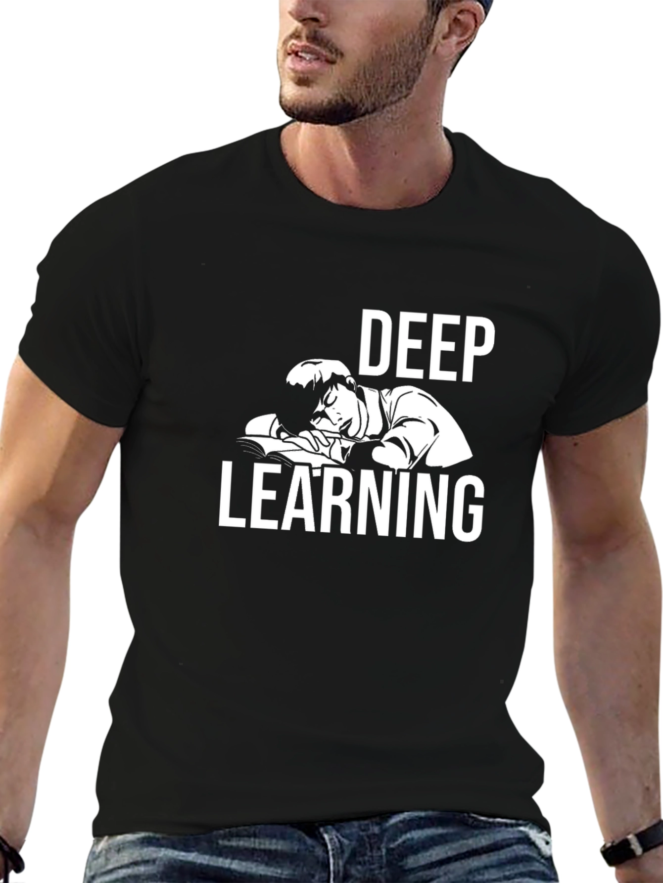 Black Deep Learning T-Shirt - Funny Programmer Tee view 6