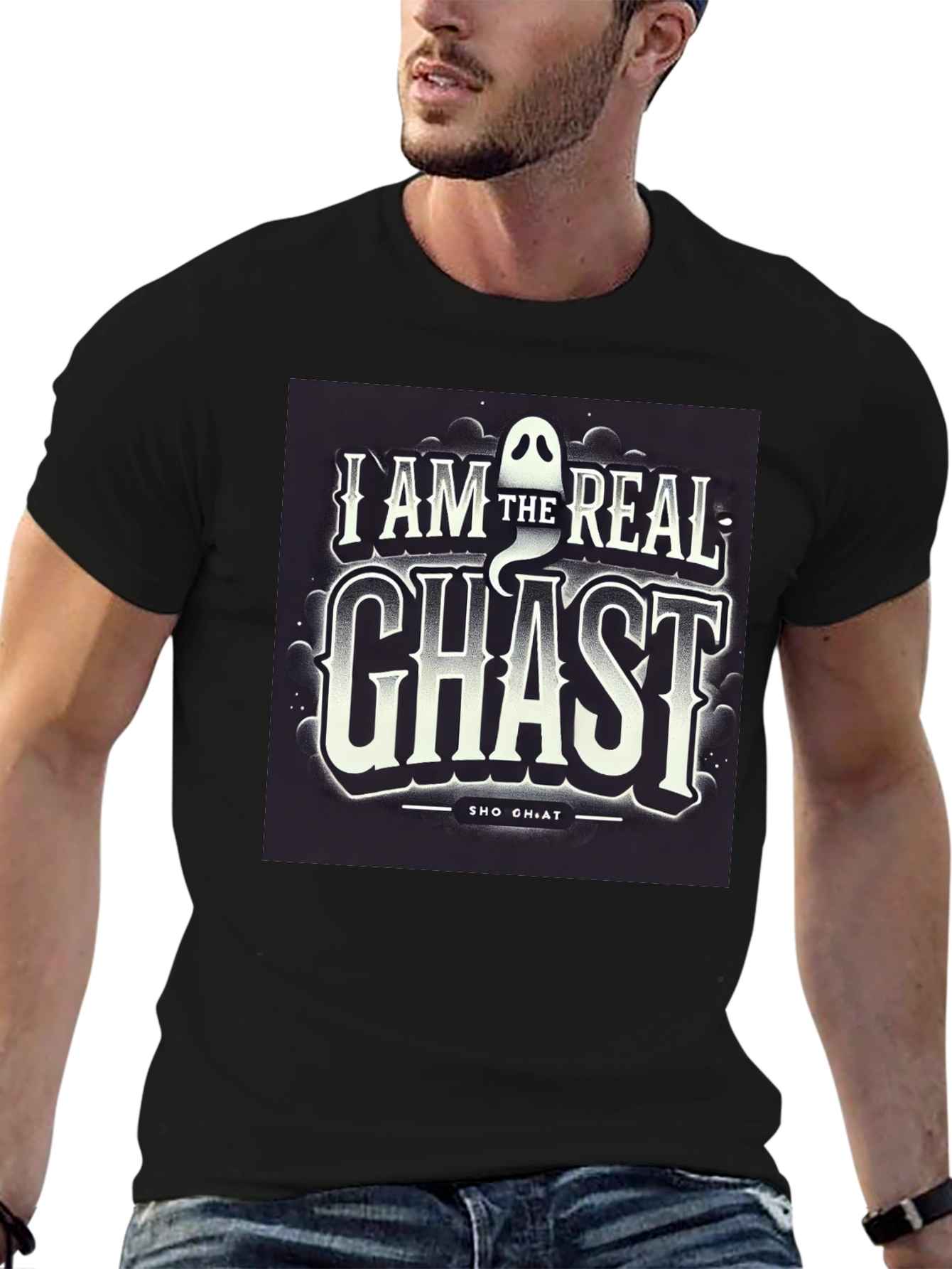 Black I AM The Real Ghast Graphic Tee, Halloween view 6