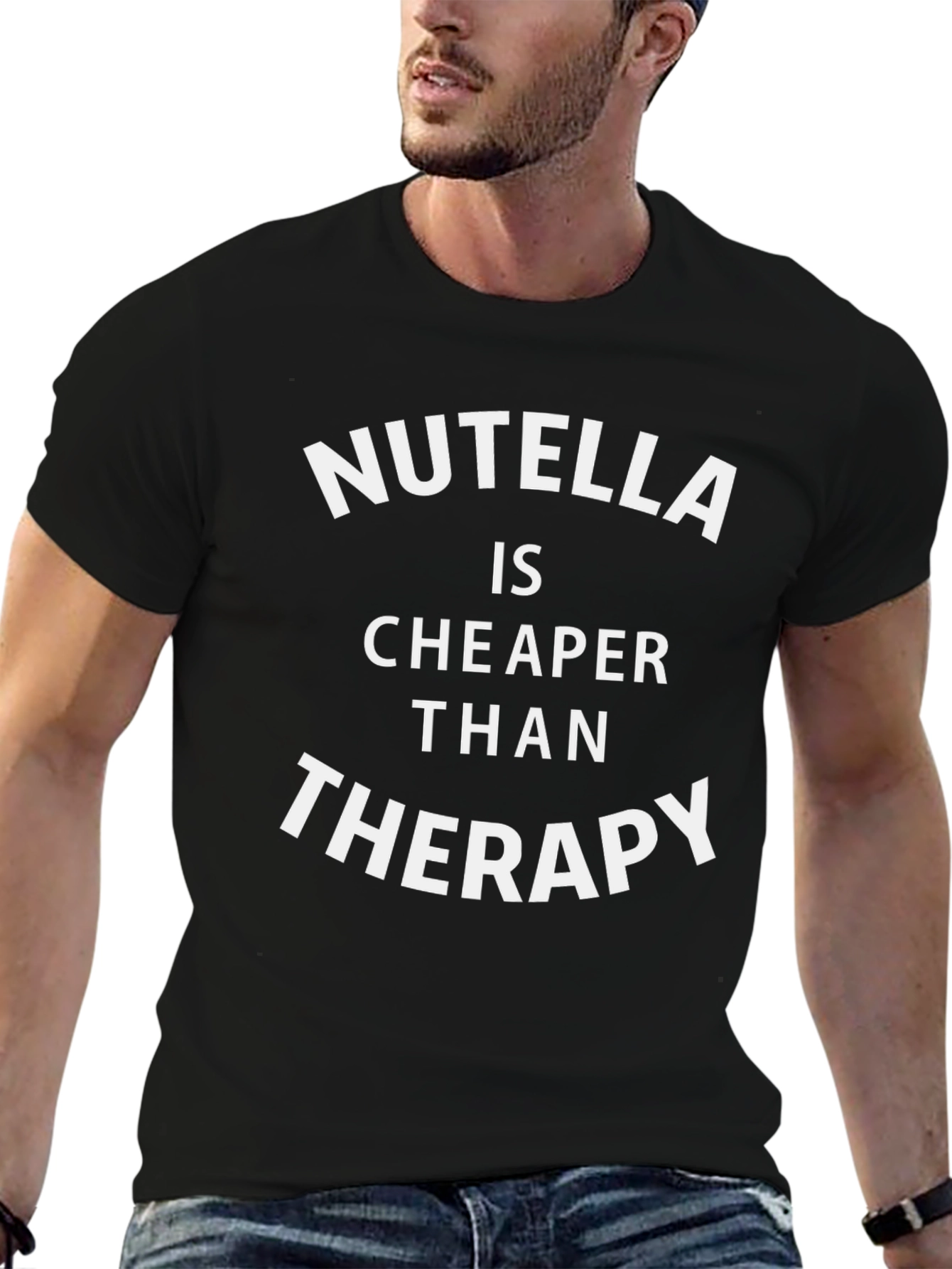 Nutella Therapy Humor Graphic T-Shirt - 6