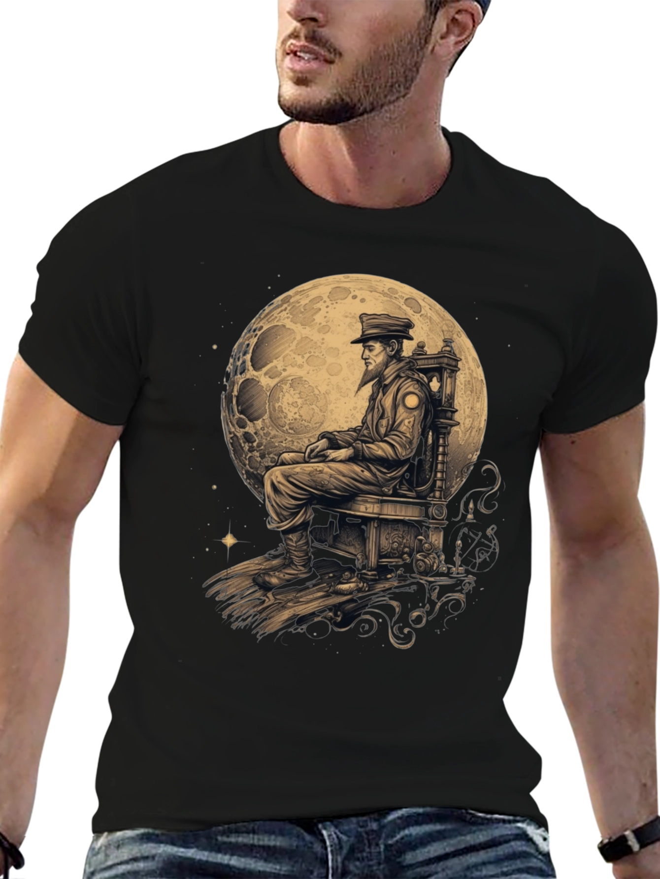 Black Moon Captain Graphic T-Shirt view 6