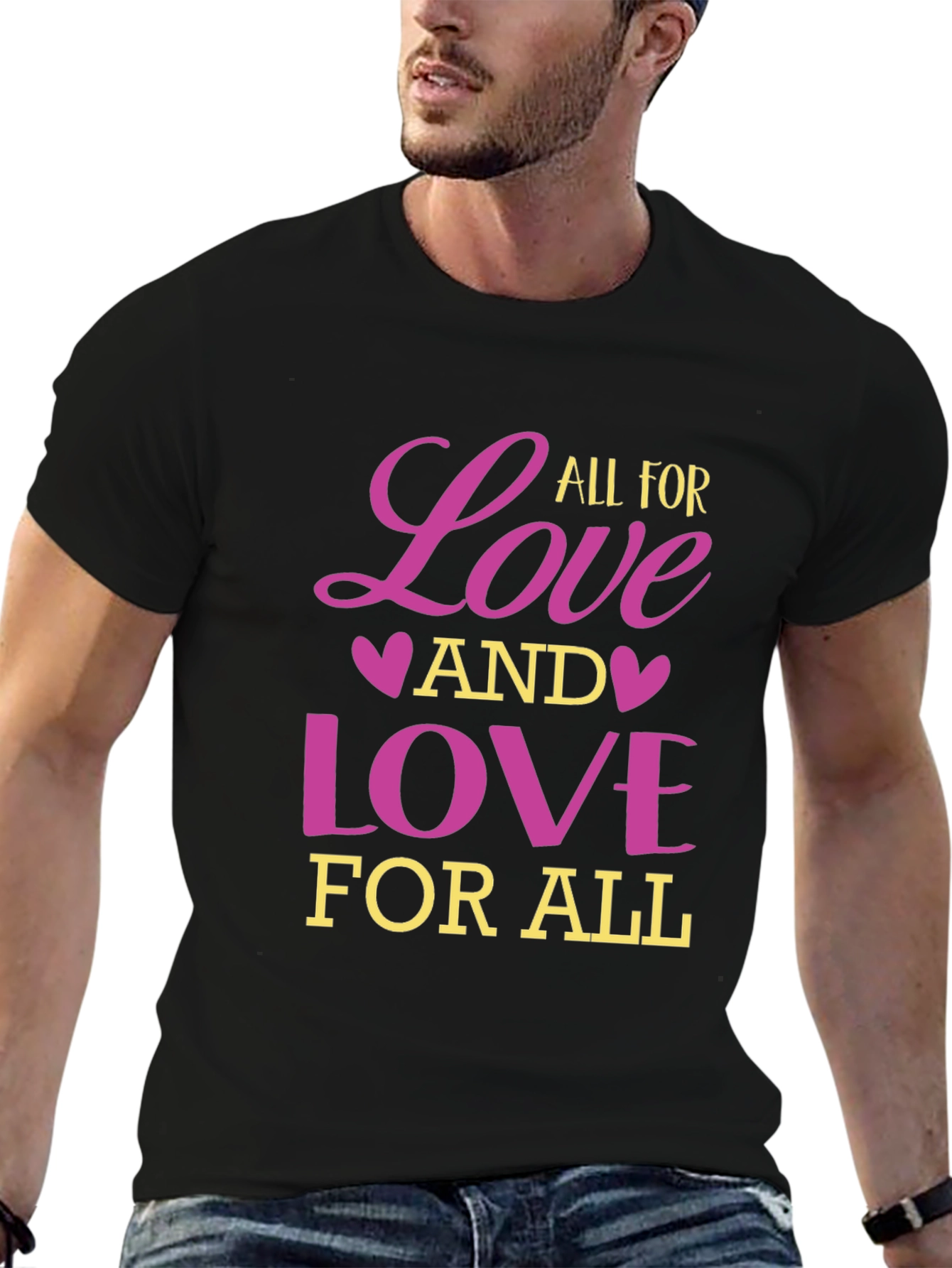 Black All For Love Graphic Tee view 6