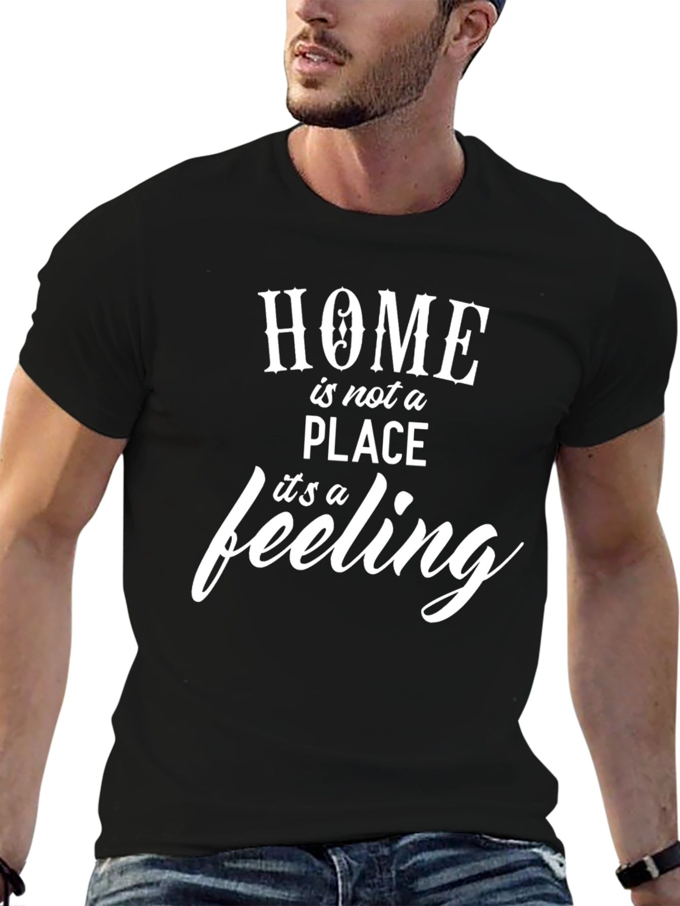 Black Home is a Feeling Graphic Tee - Black view 6