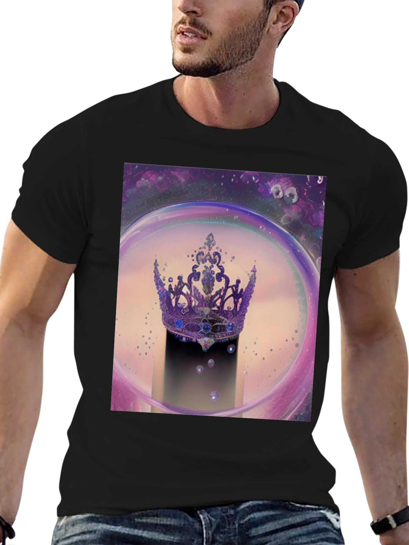 Black Regal Crown Graphic Tee view 6