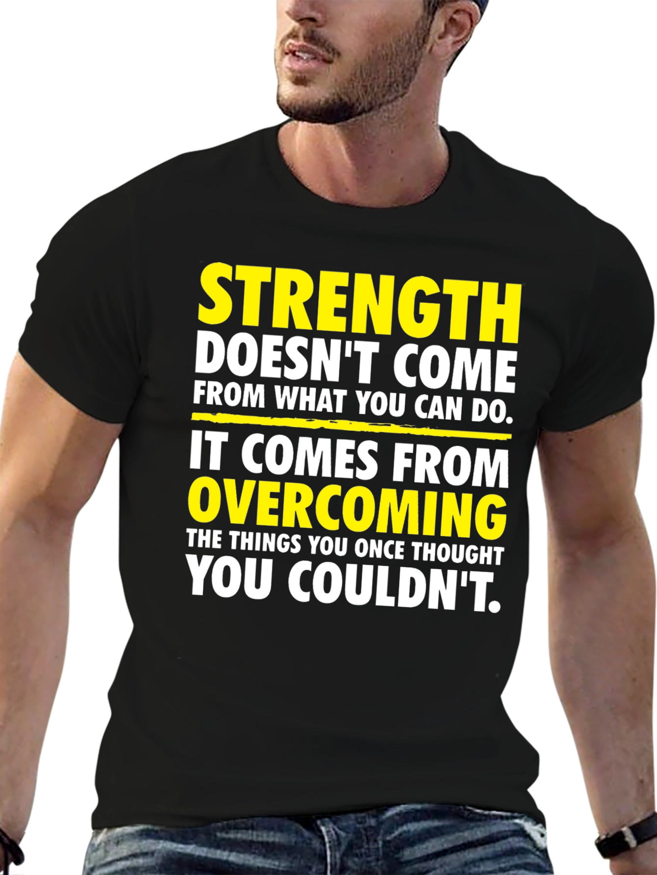 Black Strength Overcoming Graphic T-Shirt view 6