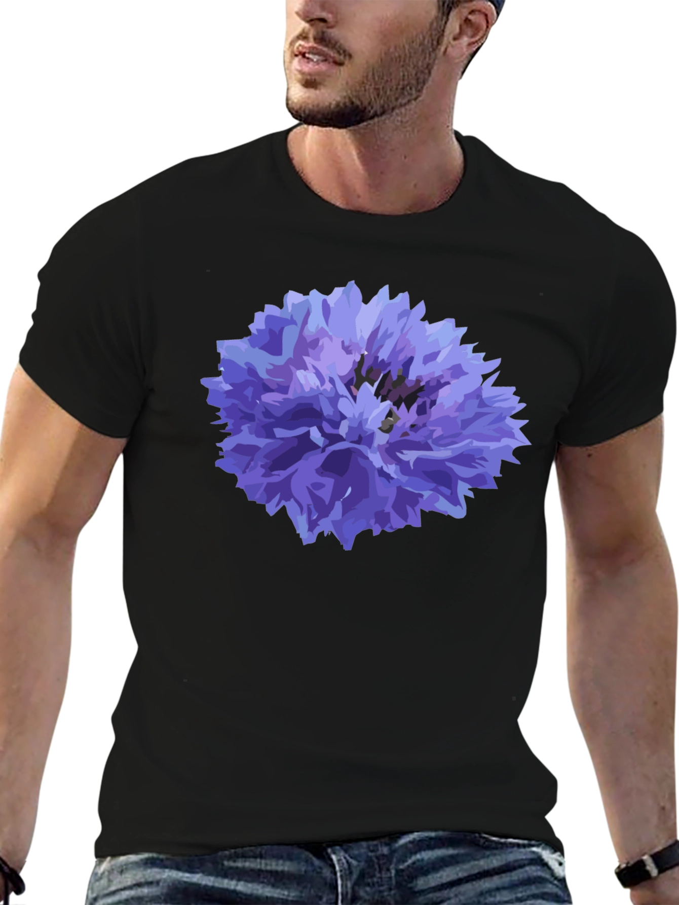 Black Cornflower Black T-Shirt view 6