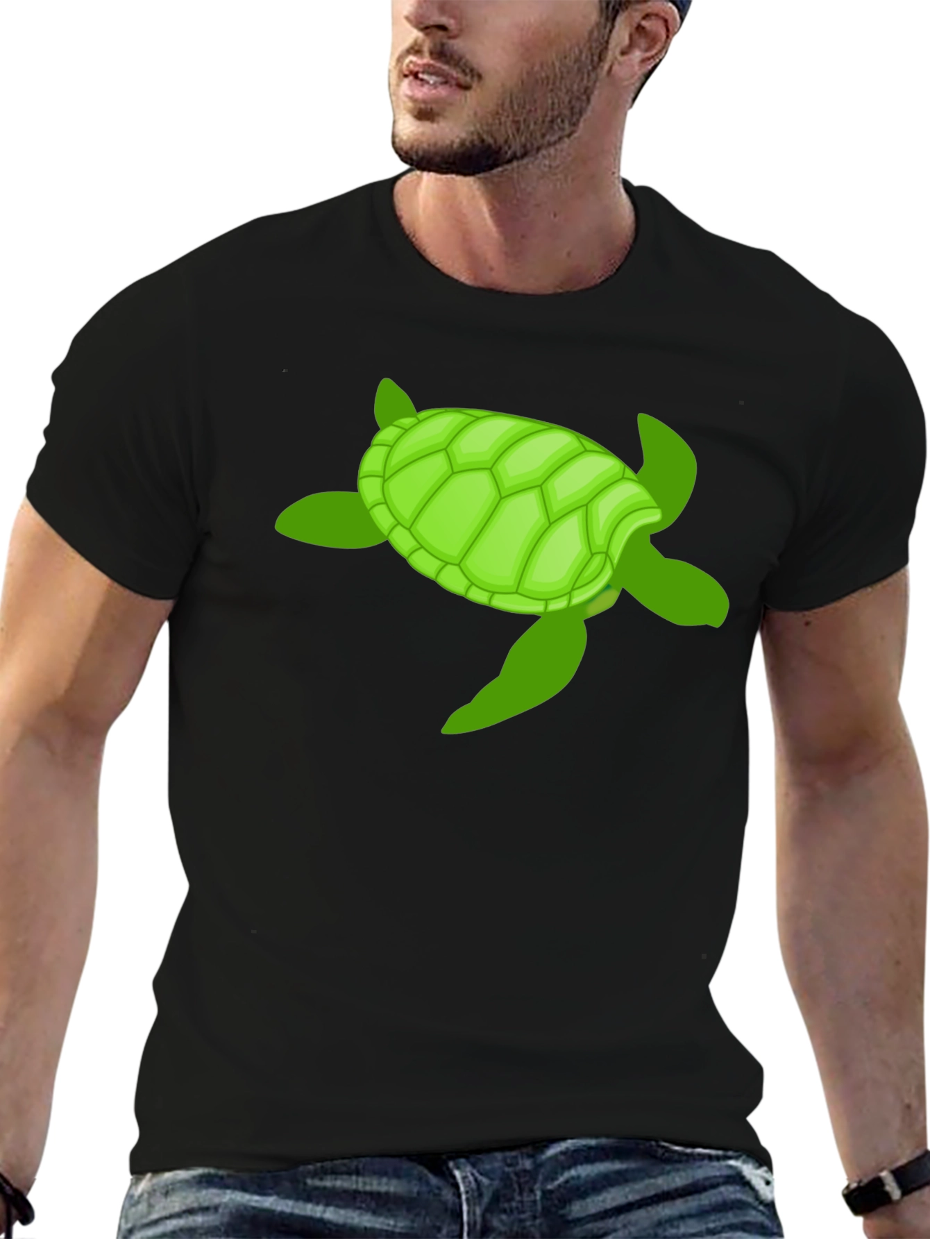 Black Turtle Graphic Tee -  Cool Marine Life Shirt view 6