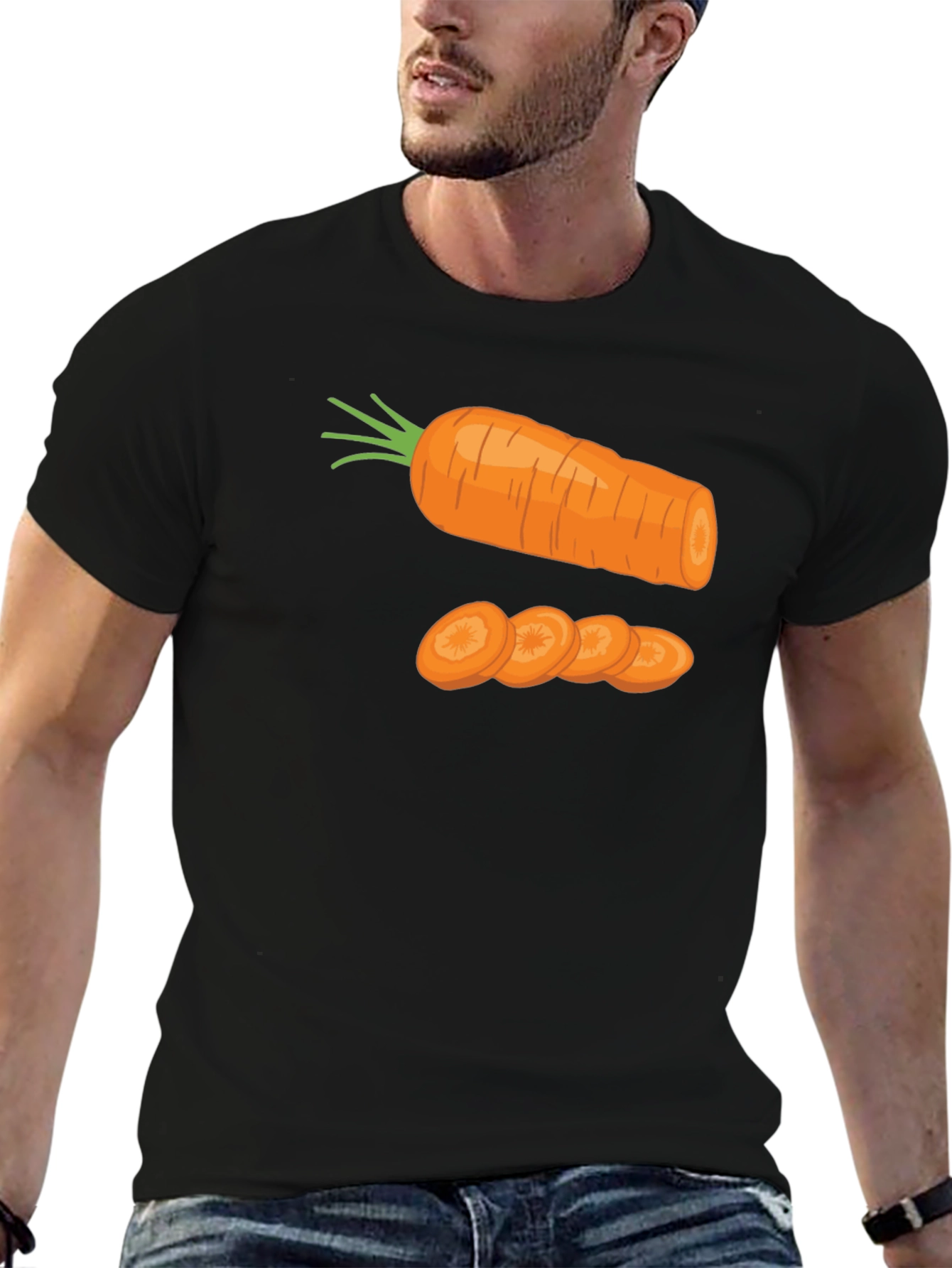 Black Carrot Graphic Print Black T-Shirt view 6