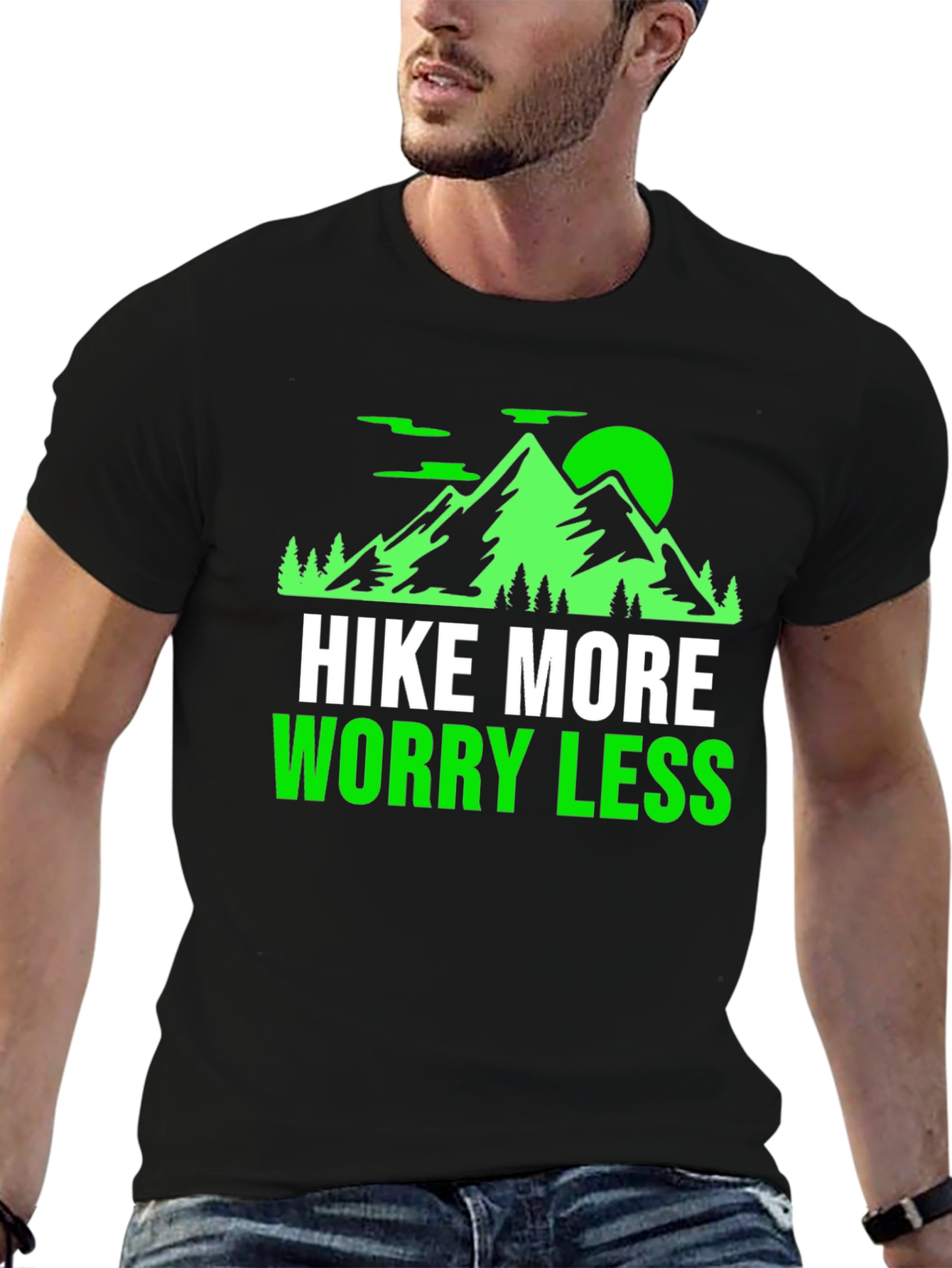Black Hike More Worry Less Graphic T-Shirt view 6