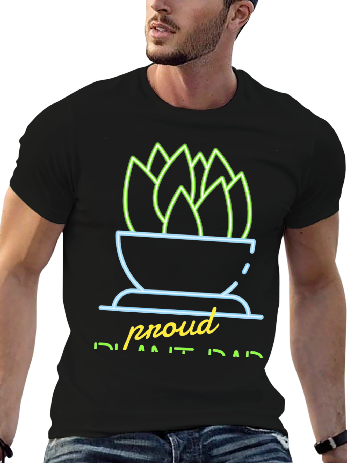 Black Proud Plant Dad Graphic Tee view 6
