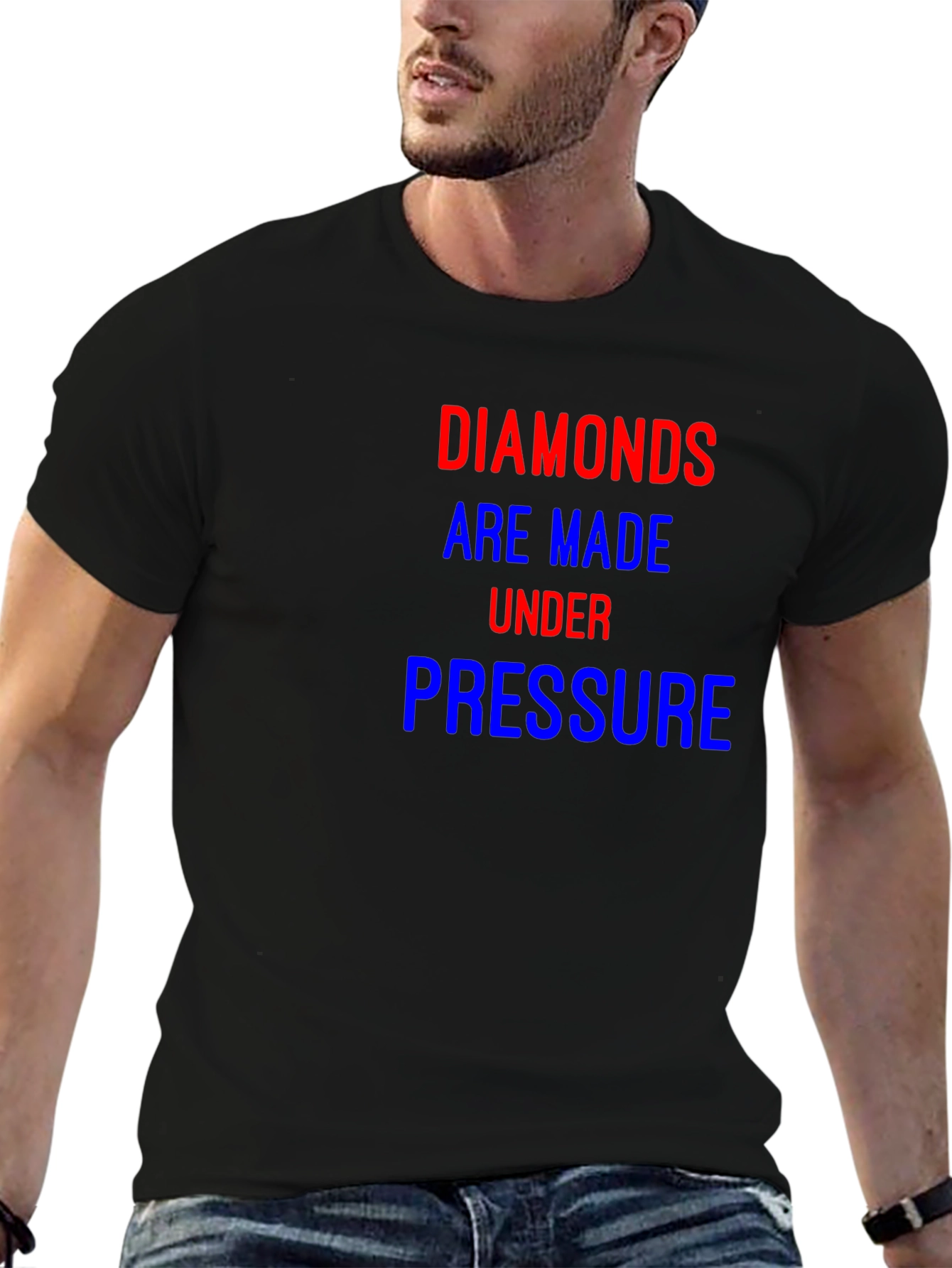 Black Diamonds Under Pressure Tee - Motivational Graphic T-Shirt view 6