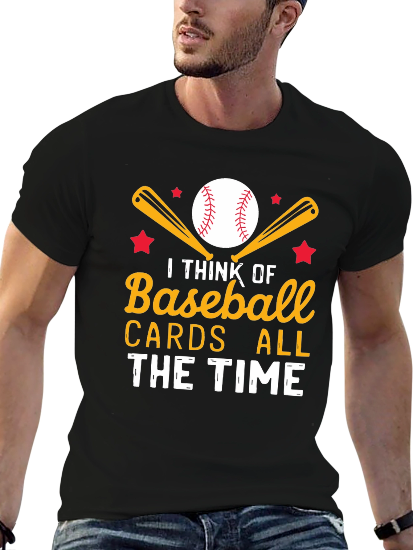 Black Baseball Cards All The Time T-Shirt view 6