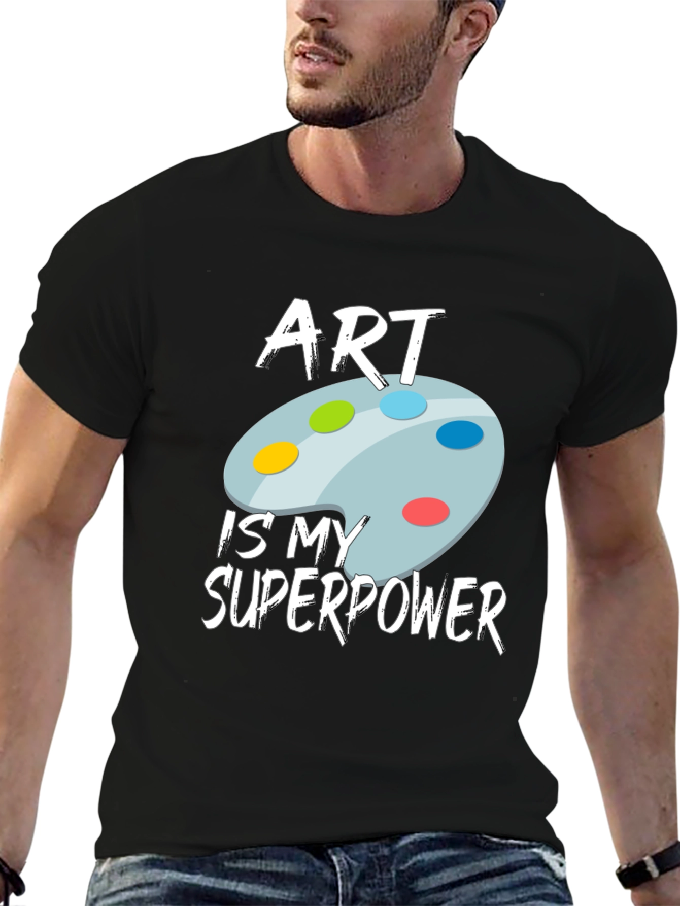 Art is My Superpower Black T-Shirt - 6