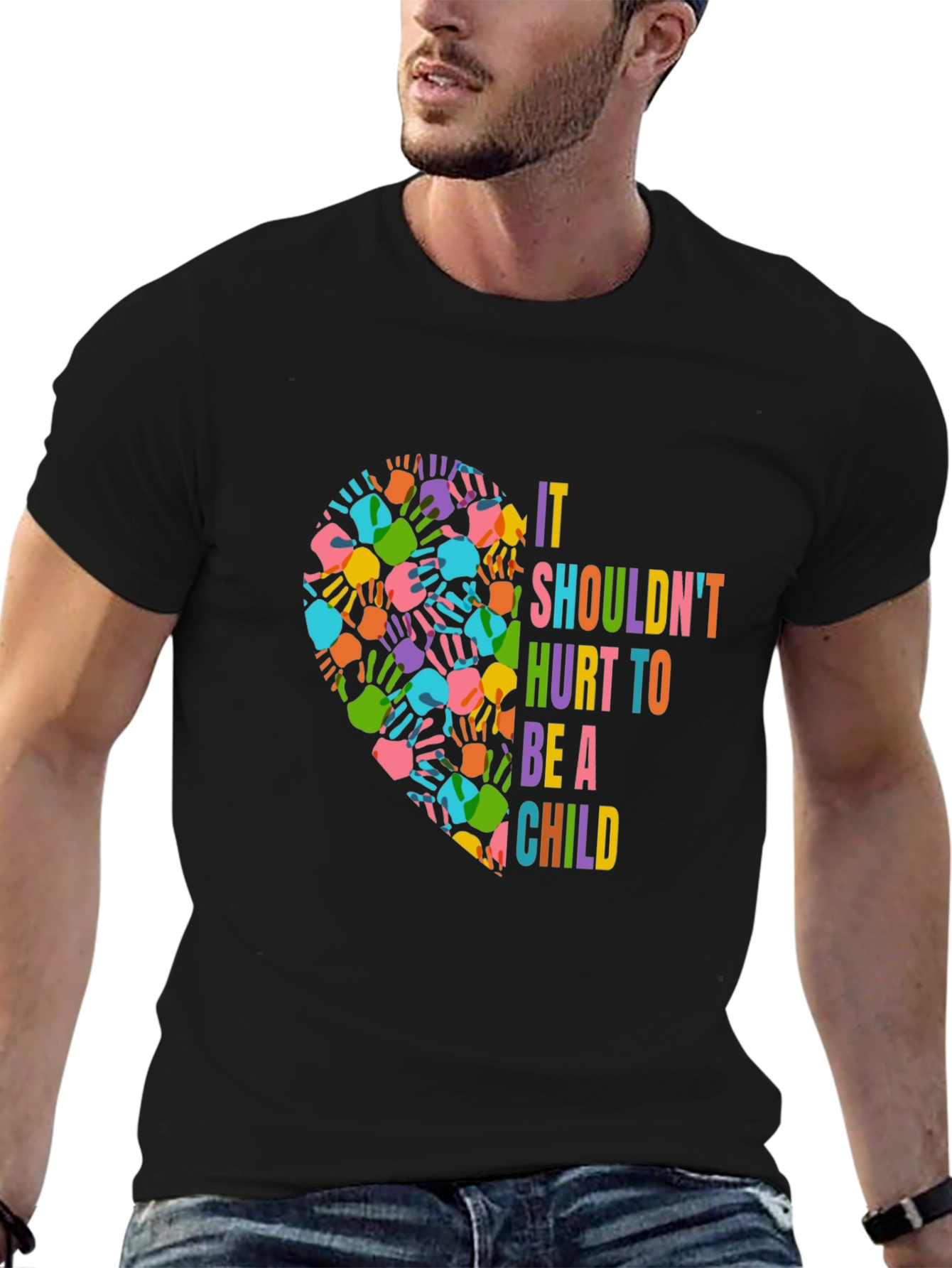 Black It Shouldn't Hurt To Be A Child T-Shirt view 6