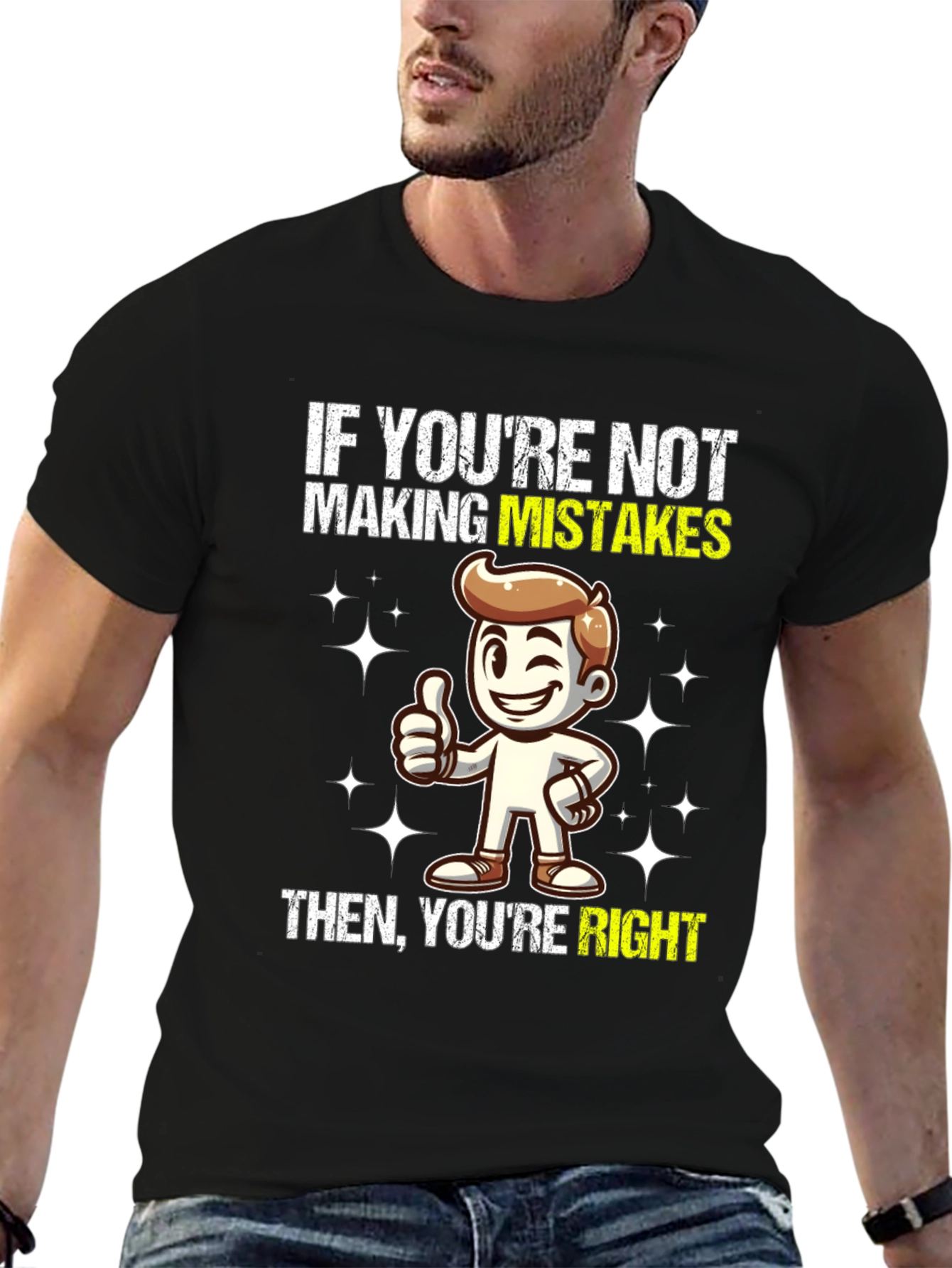 Black Mistakes Right Graphic T-Shirt - Funny Slogan Tee view 6