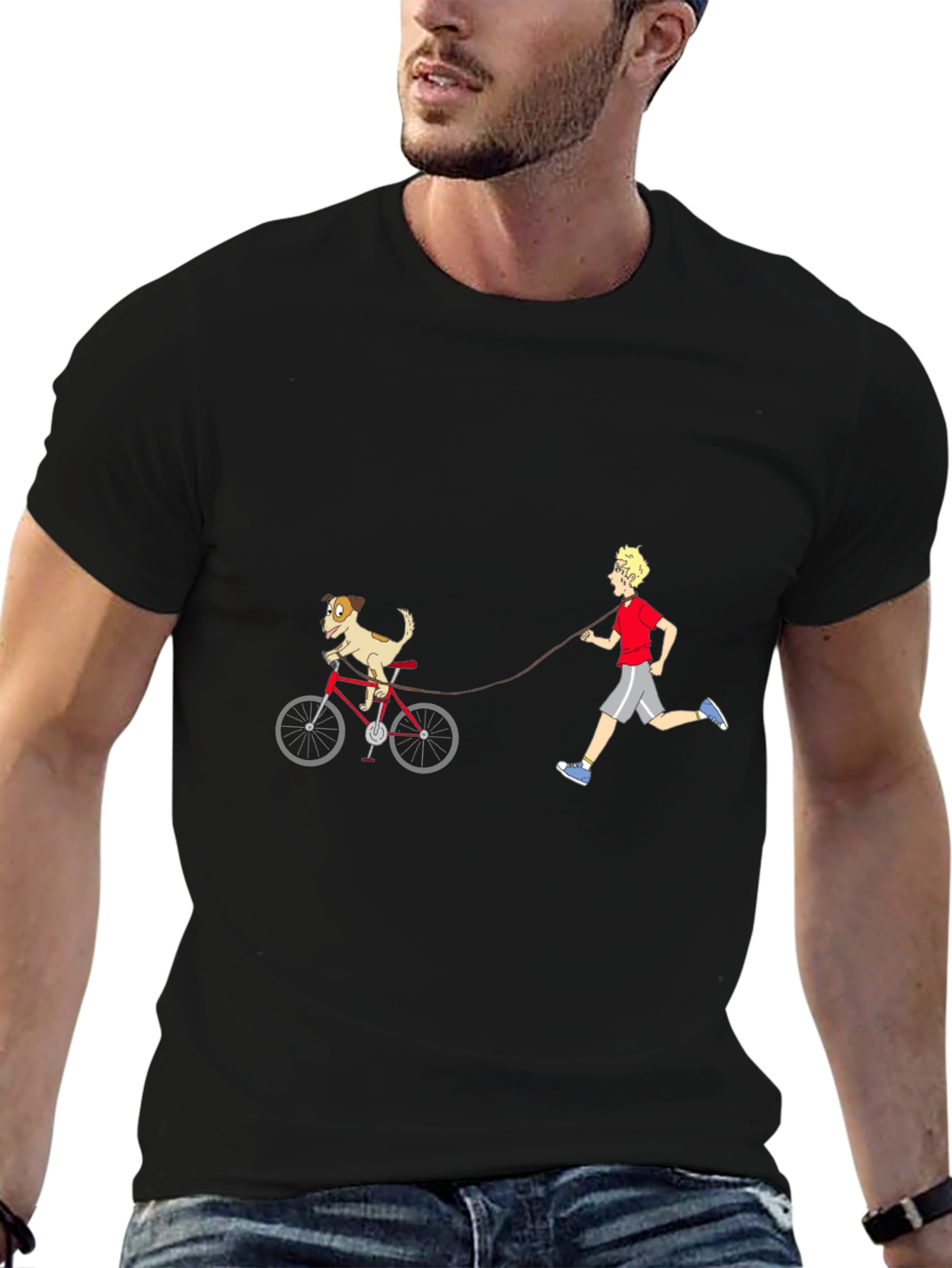 Black Dog on Bike Graphic Tee view 6