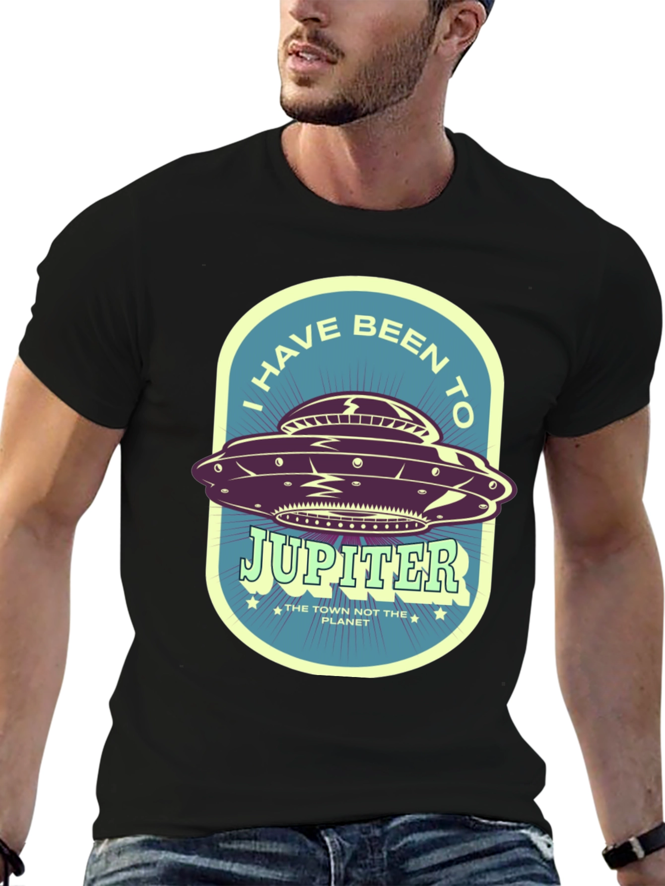 Black I Have Been to Jupiter T-Shirt view 6