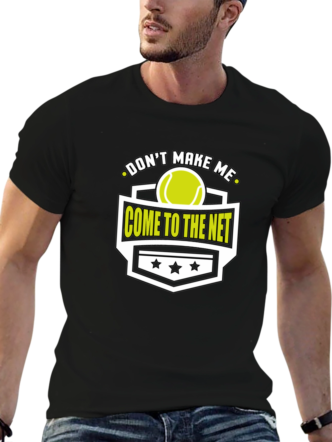 Black Don't Make Me Come To The Net T-Shirt view 6